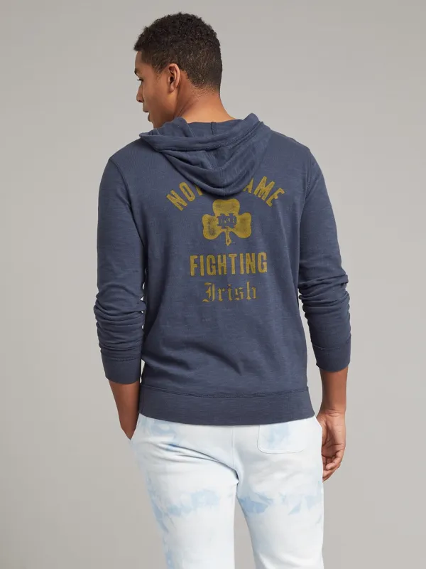 Notre Dame Sunwashed Organic Hoodie - Blue Nights sold by Faherty