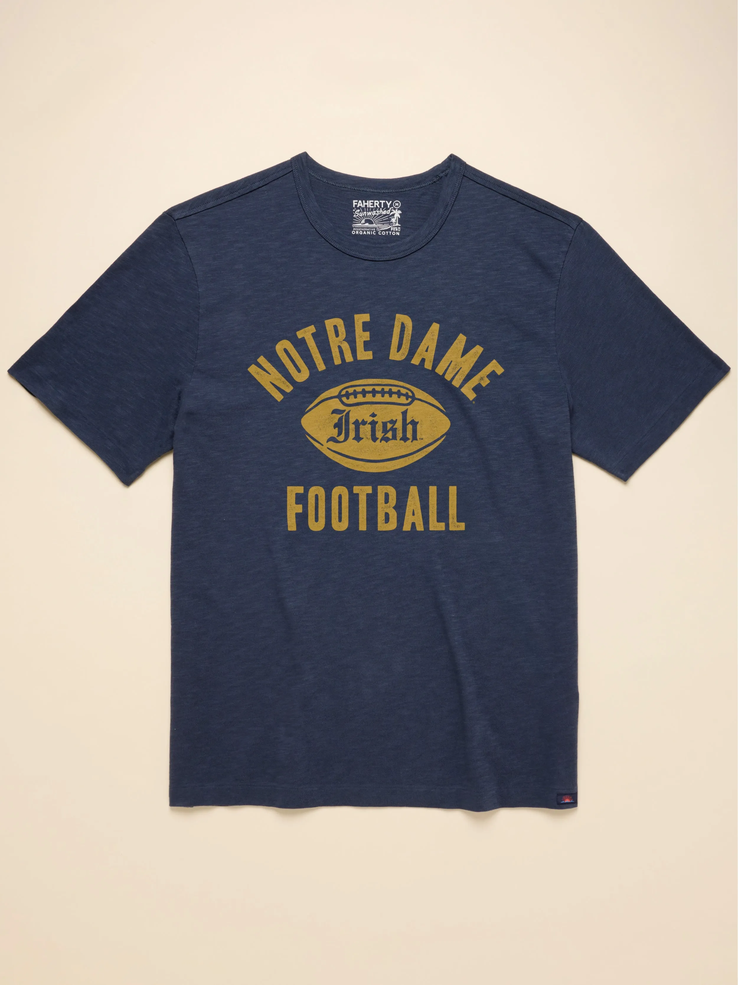 Notre Dame Sunwashed Tee - Dune Navy sold by Faherty