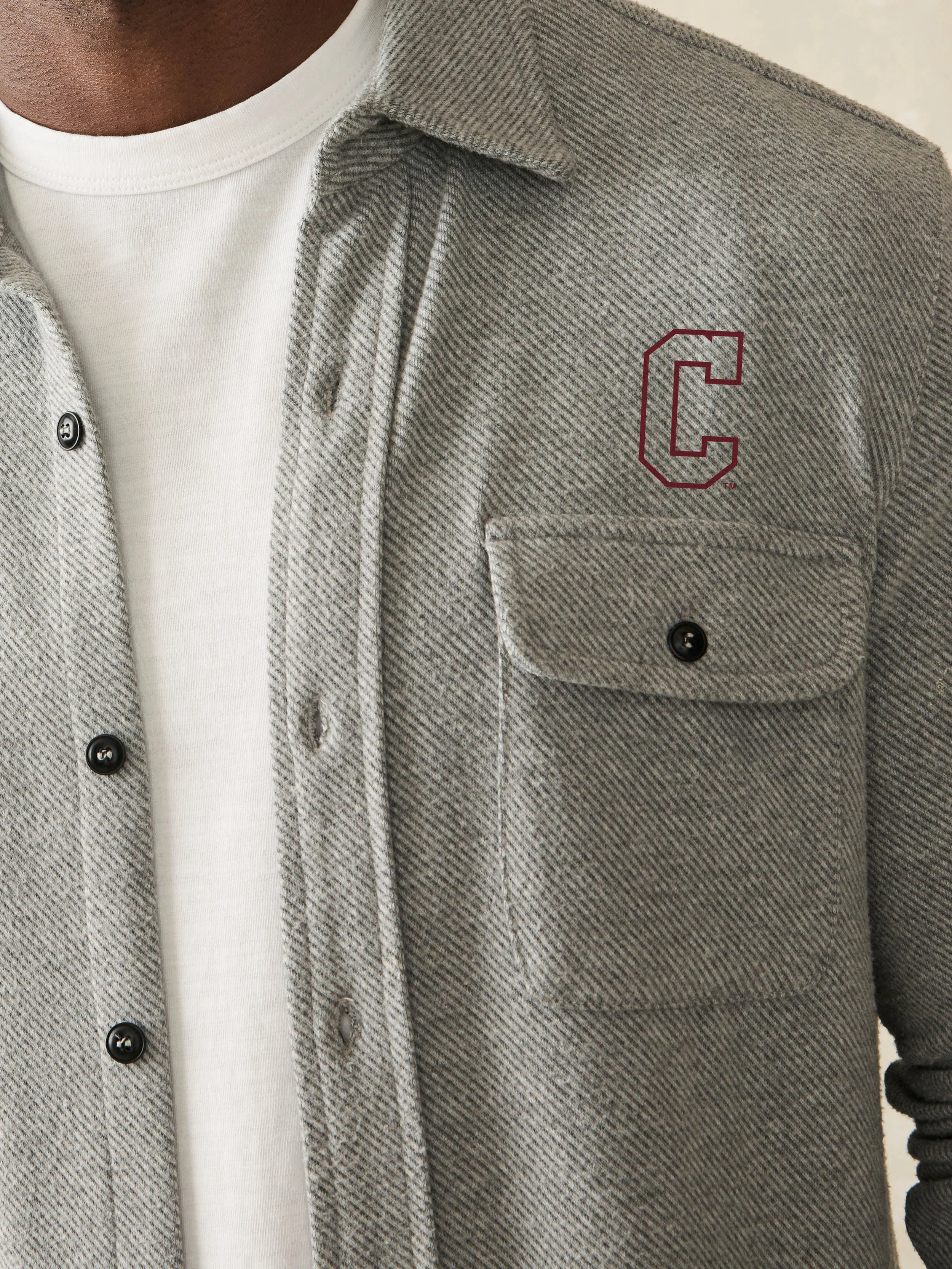 College of Charleston Legend™ Sweater Shirt - Fossil Grey Twill sold by Faherty product image thumbnail 3