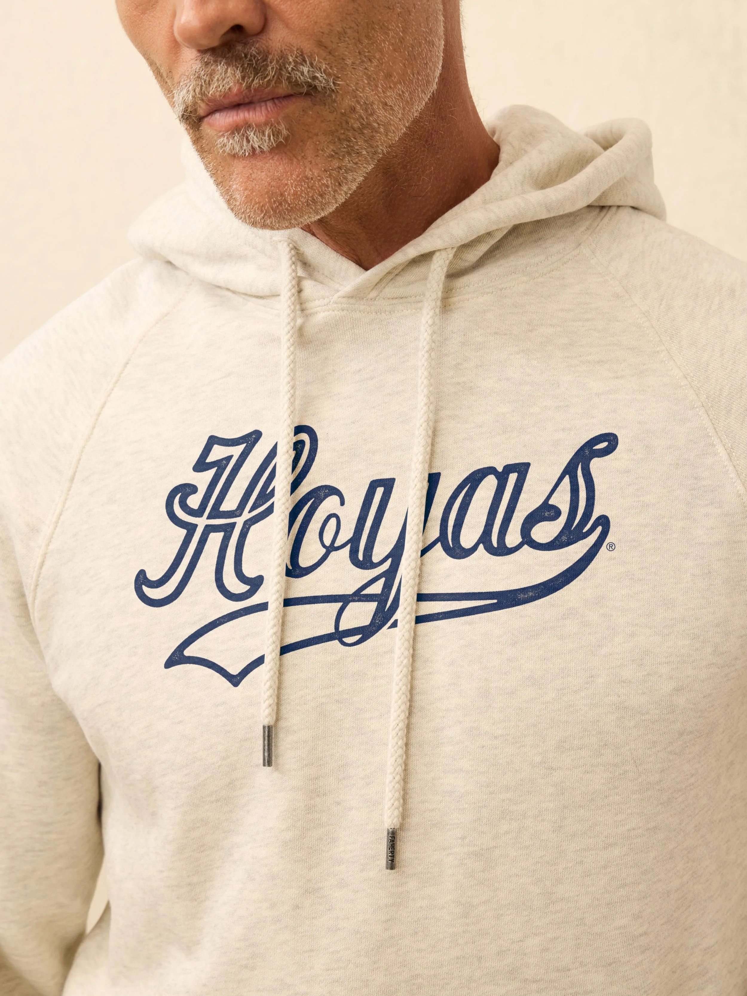 Georgetown High Standard Fleece Hoodie - Antique Ivory Heather sold by Faherty product image thumbnail 2