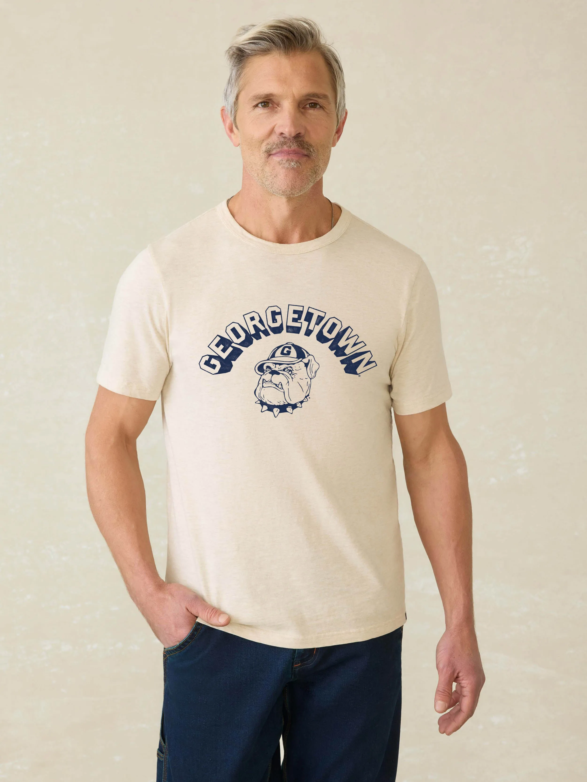 Georgetown Sunwashed Tee - Island Dune Heather sold by Faherty product image thumbnail 3