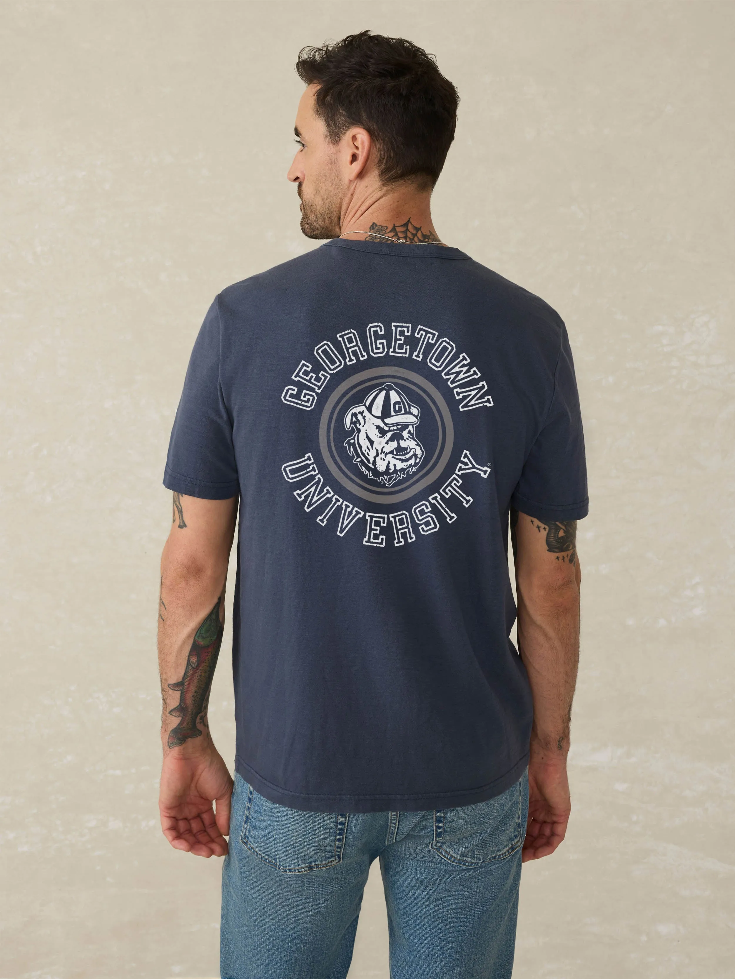 Georgetown Sunwashed Pocket Tee - Dune Navy sold by Faherty product image thumbnail 2