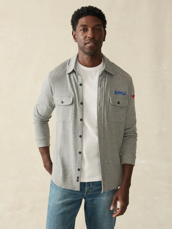 Southern Methodist University Legend Sweater Shirt - Fossil Grey Twill sold by Faherty