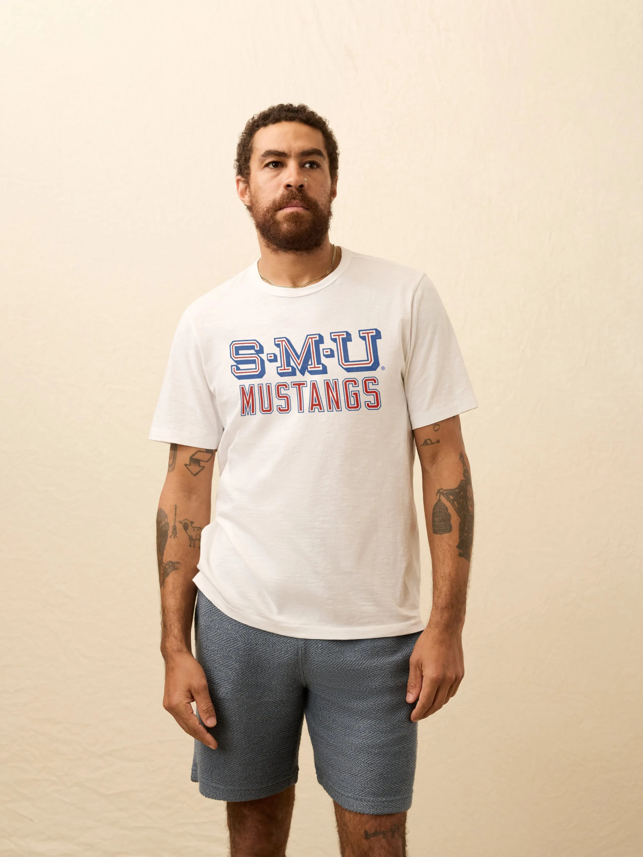 Southern Methodist University Sunwashed Tee - White sold by Faherty product image thumbnail 4