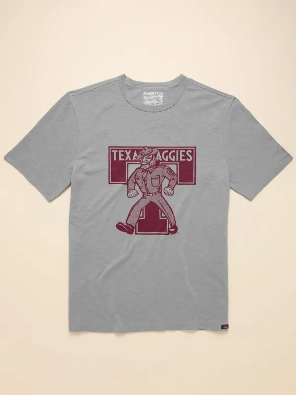 Texas A&M Sunwashed Tee - Granite Heather sold by Faherty