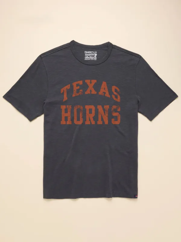University of Texas Sunwashed Tee - Graphite sold by Faherty