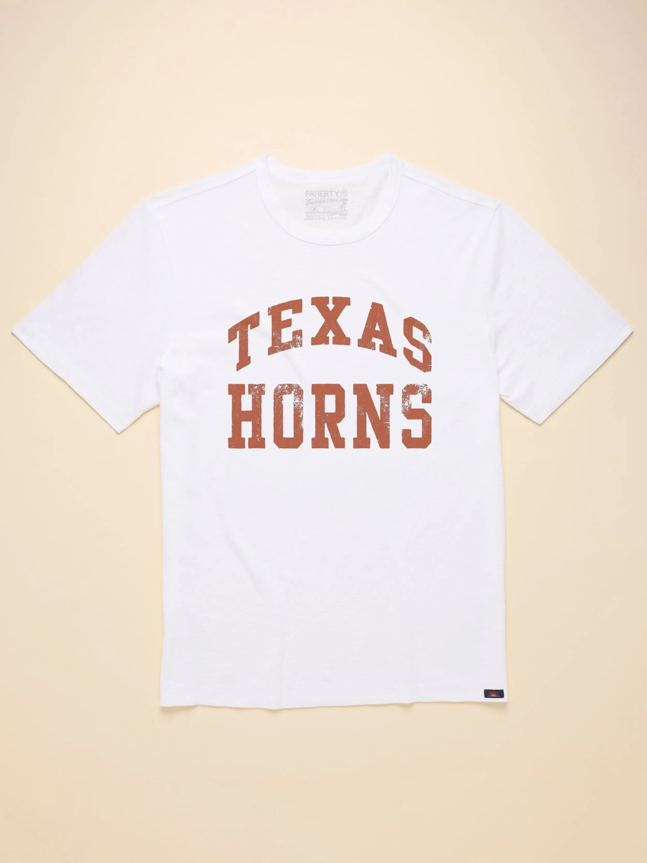 University of Texas Sunwashed Tee - White sold by Faherty