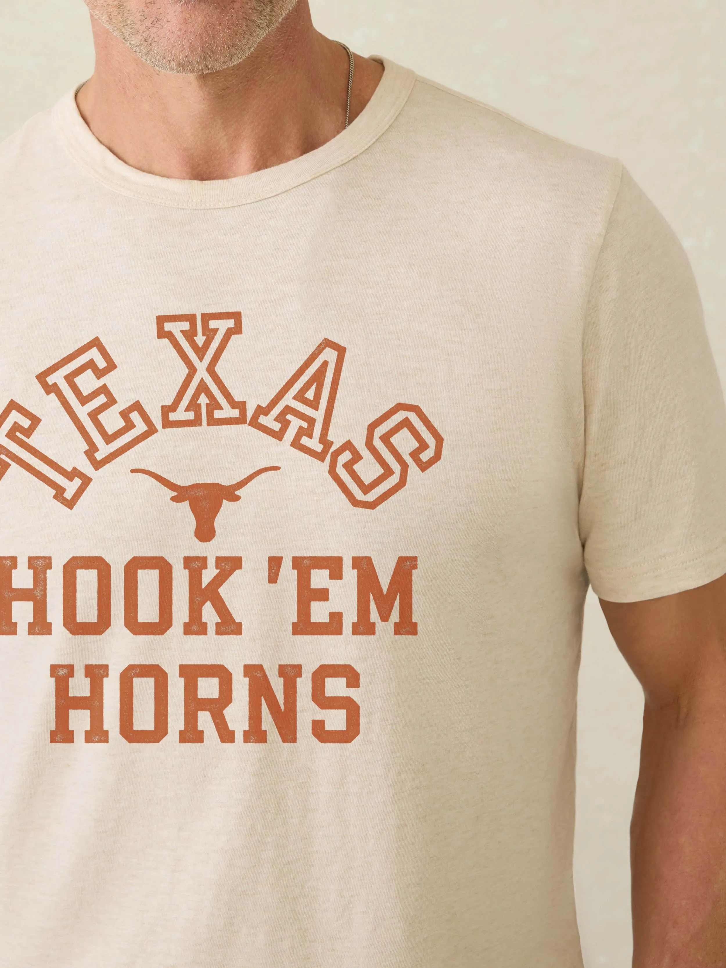 University of Texas Sunwashed Tee - Island Dune Heather sold by Faherty product image thumbnail 3