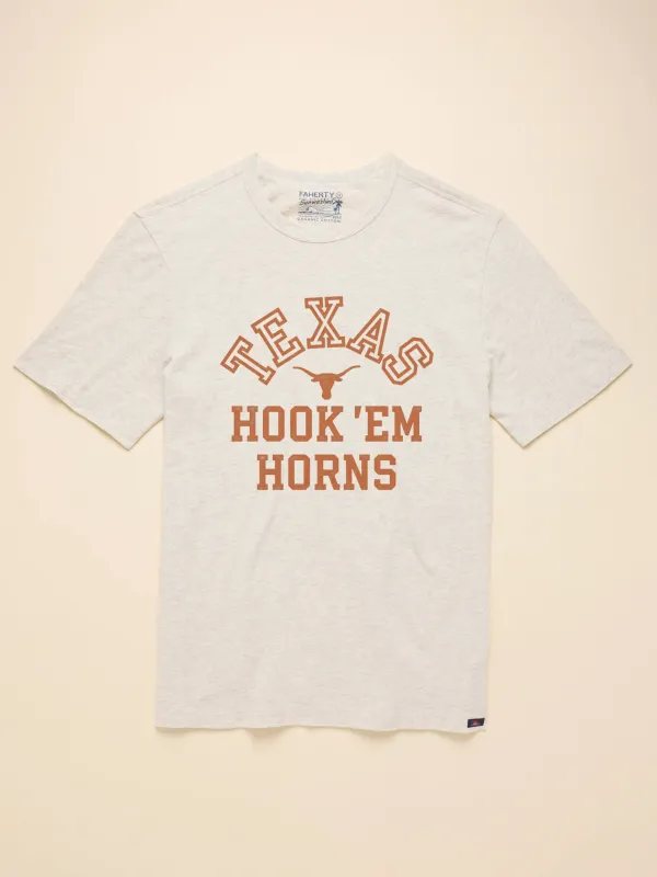 University of Texas Sunwashed Tee - Island Dune Heather sold by Faherty