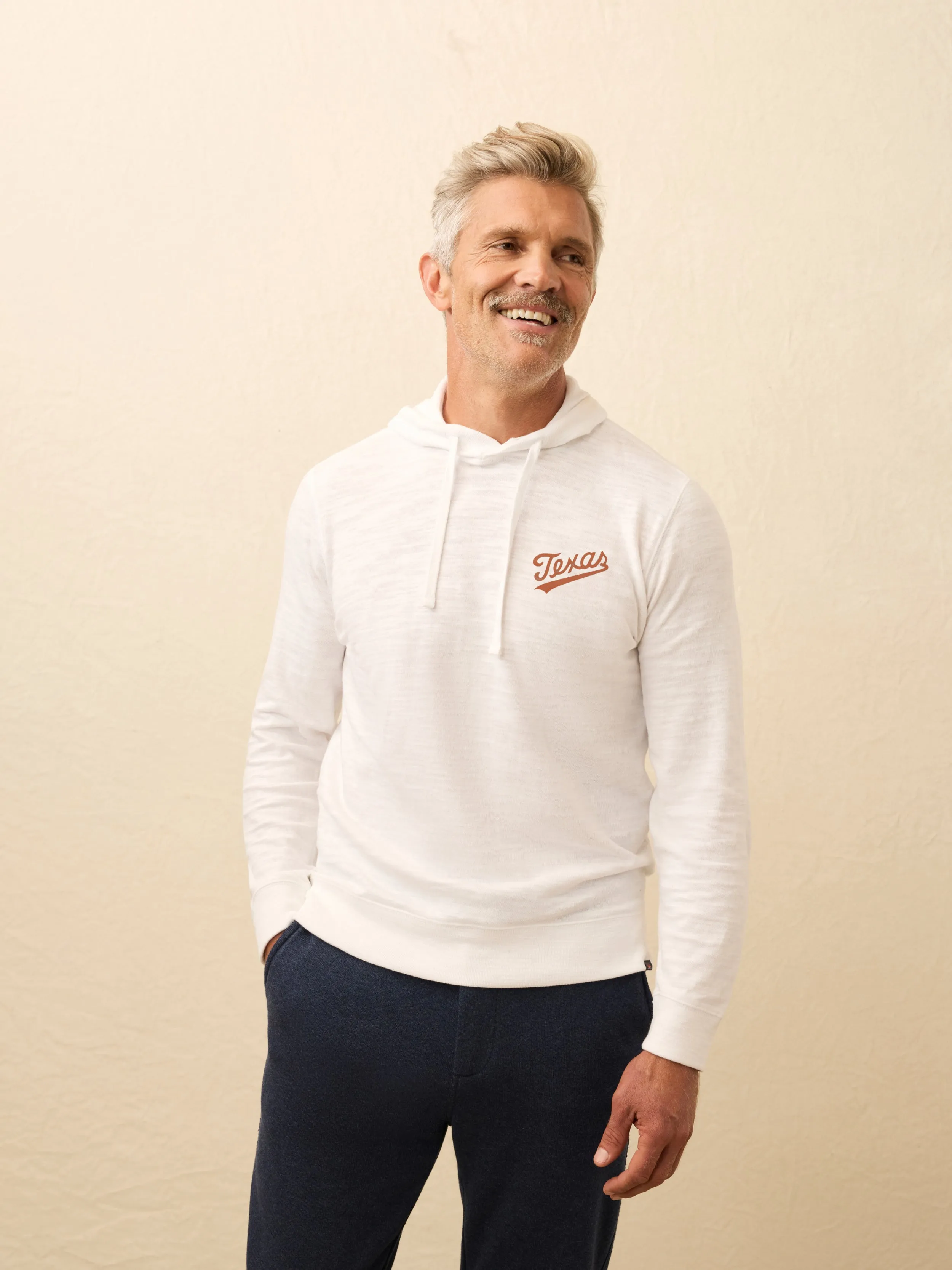 University of Texas Sunwashed Organic Hoodie - White sold by Faherty product image thumbnail 4