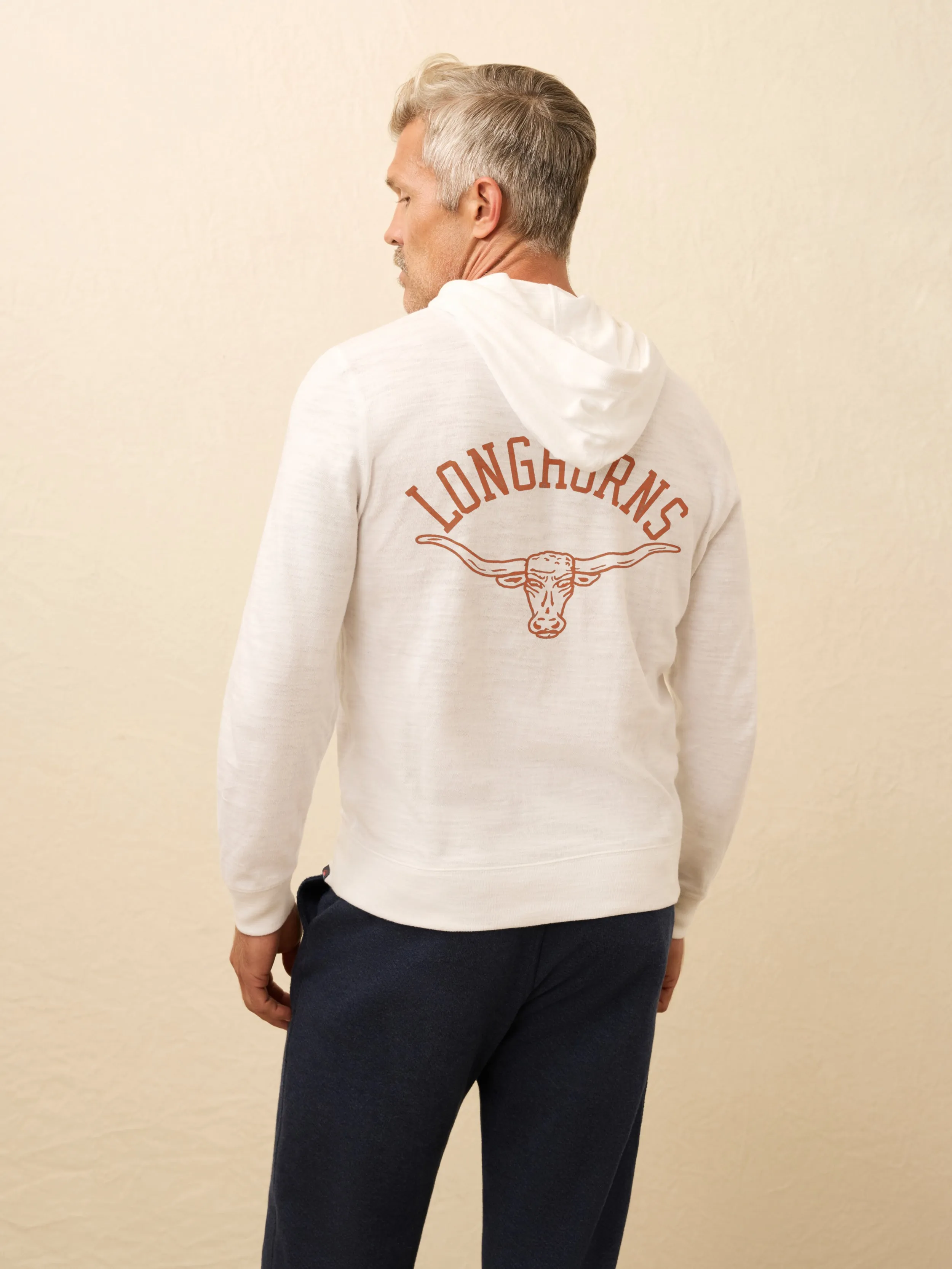 University of Texas Sunwashed Organic Hoodie - White sold by Faherty product image thumbnail 2