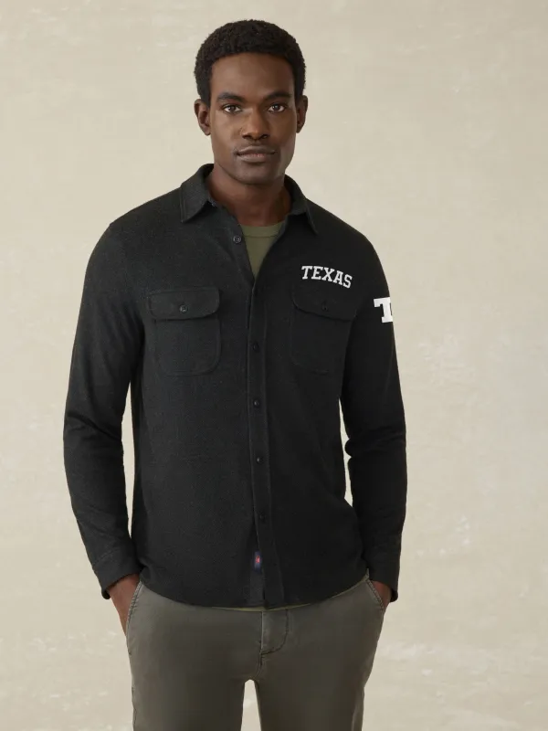 University of Texas Legend Sweater Shirt - Heathered Black Twill sold by Faherty