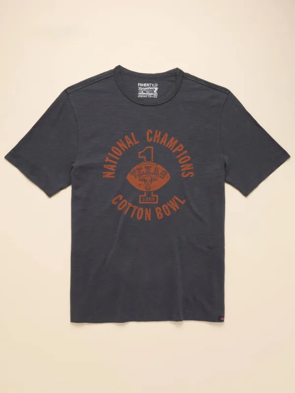 University of Texas Sunwashed Tee - Graphite sold by Faherty