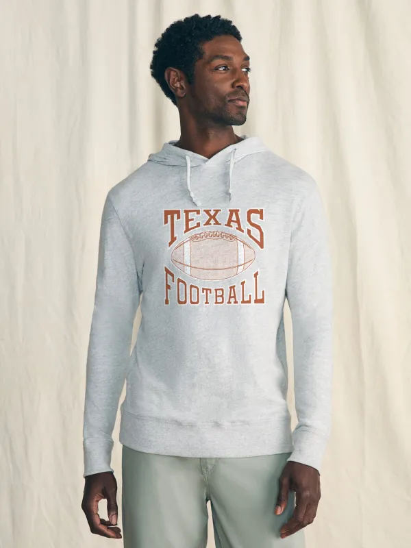 University of Texas Midweight Organic Hoodie - Light Heather Grey sold by Faherty