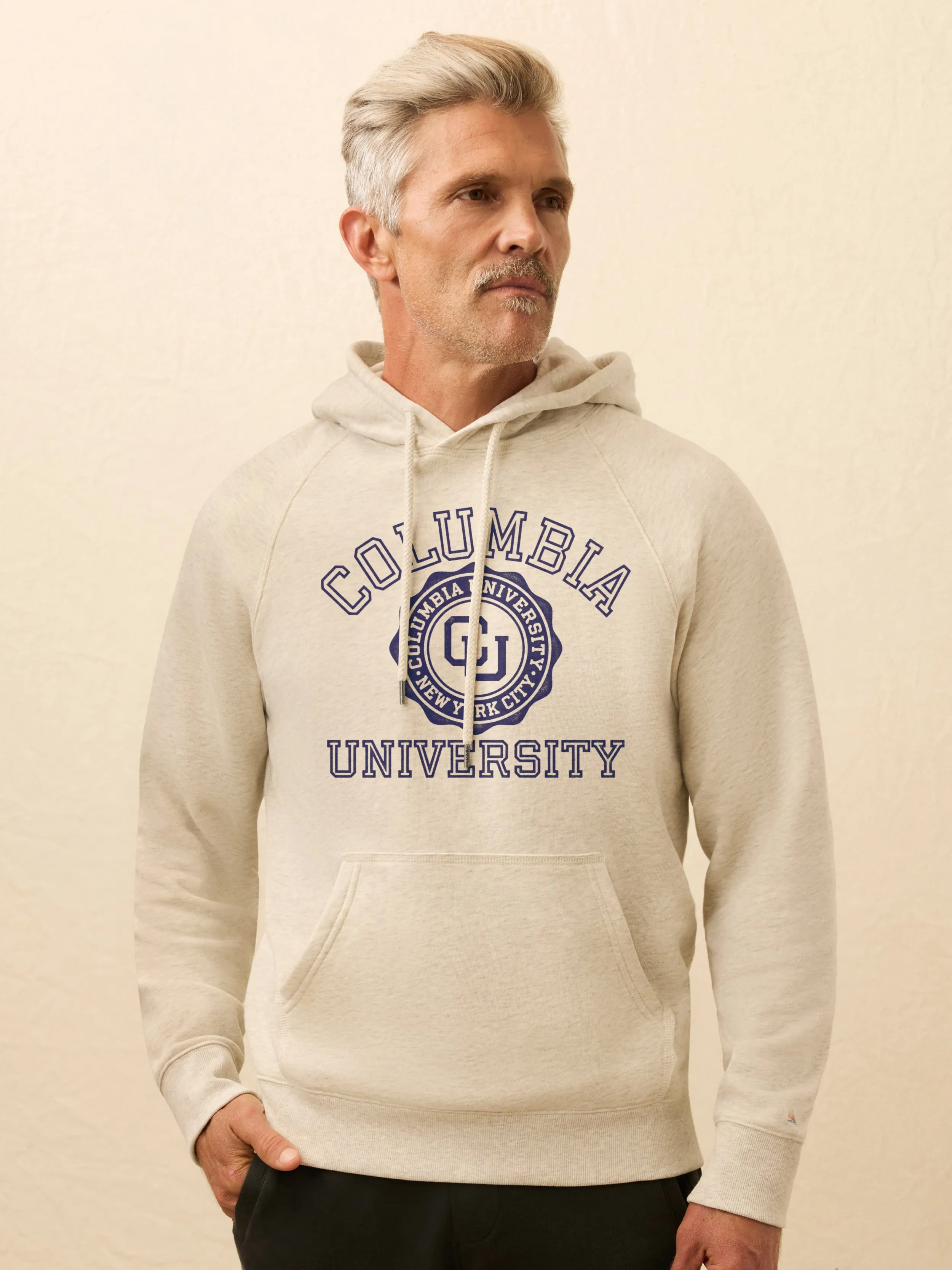 Columbia High Standard Fleece Hoodie - Antique Ivory Heather sold by Faherty product image thumbnail 4
