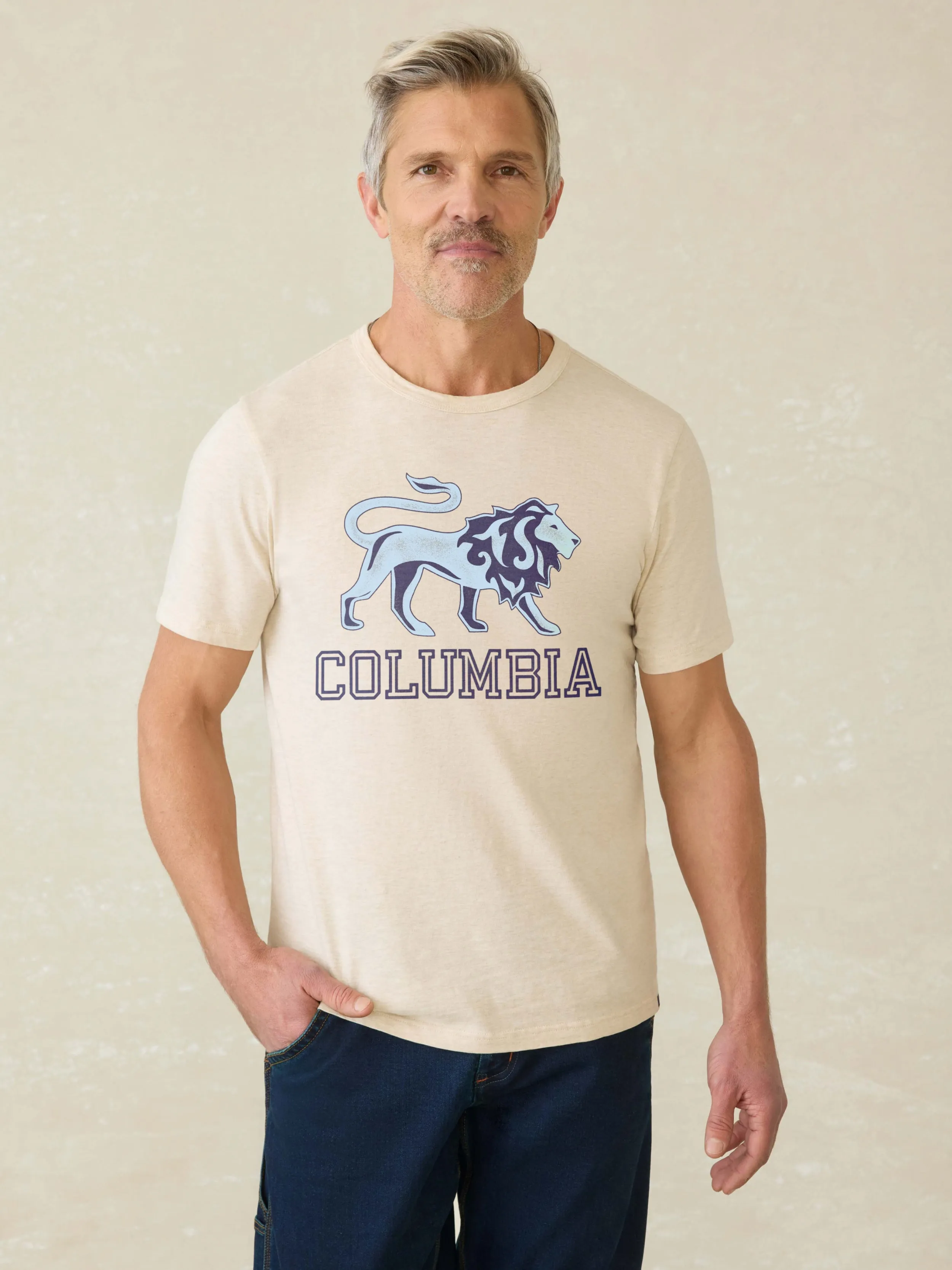 Columbia Sunwashed Tee - Island Dune Heather sold by Faherty product image thumbnail 2