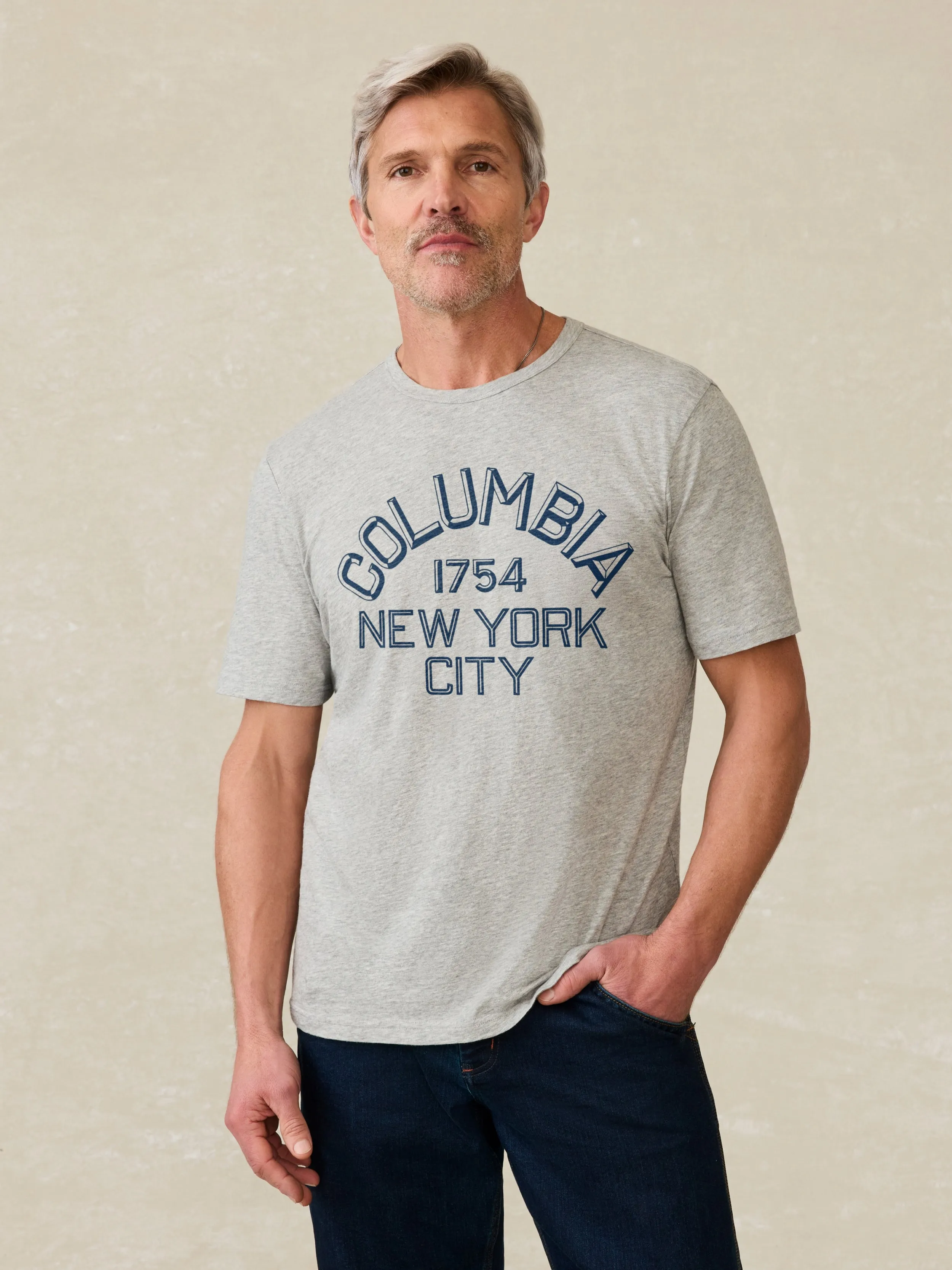 Columbia Sunwashed Tee - Granite Heather sold by Faherty product image thumbnail 3