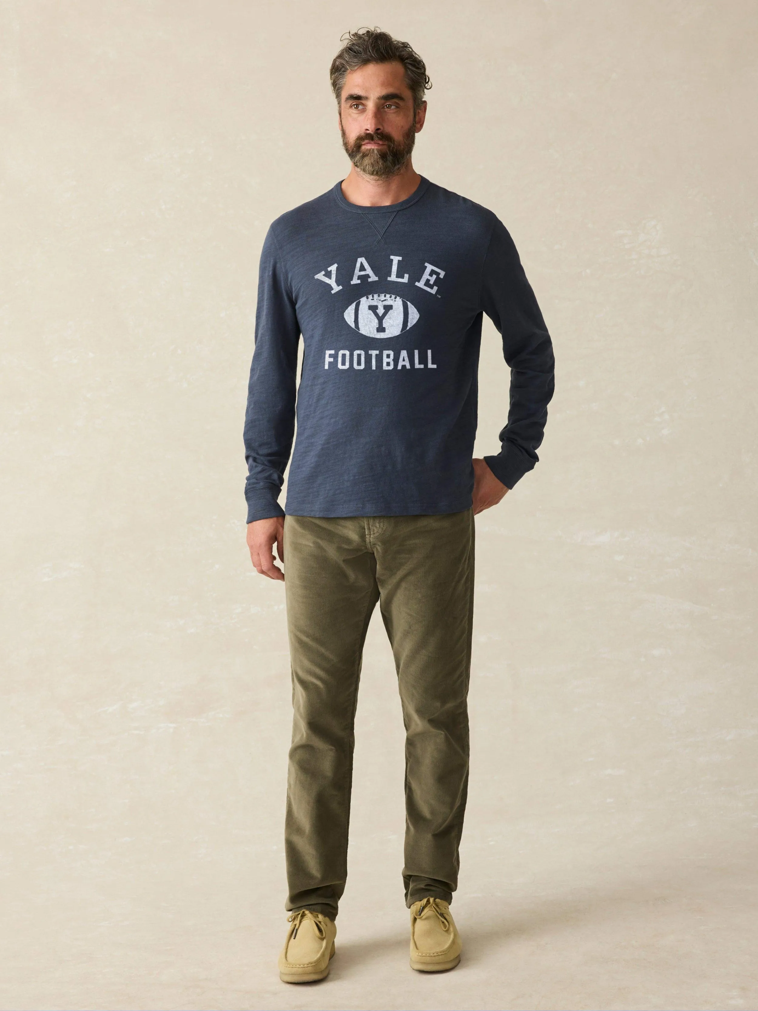 Yale Sunwashed Organic Crew - Blue Nights sold by Faherty product image thumbnail 2