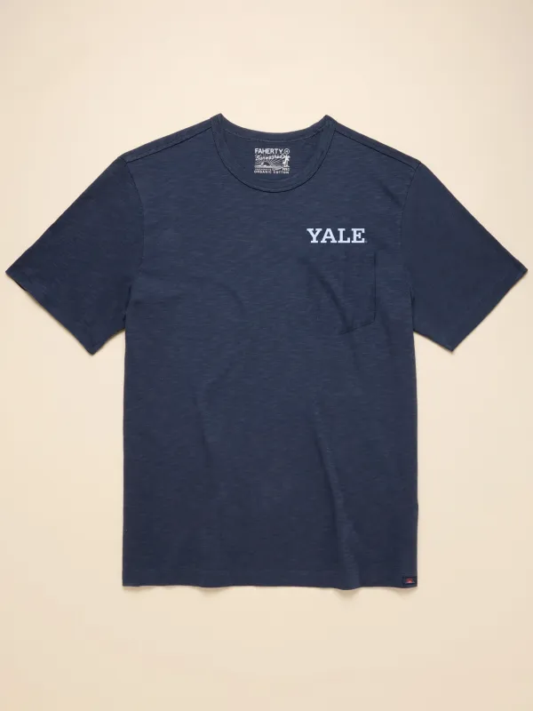 Yale Sunwashed Pocket Tee - Dune Navy sold by Faherty