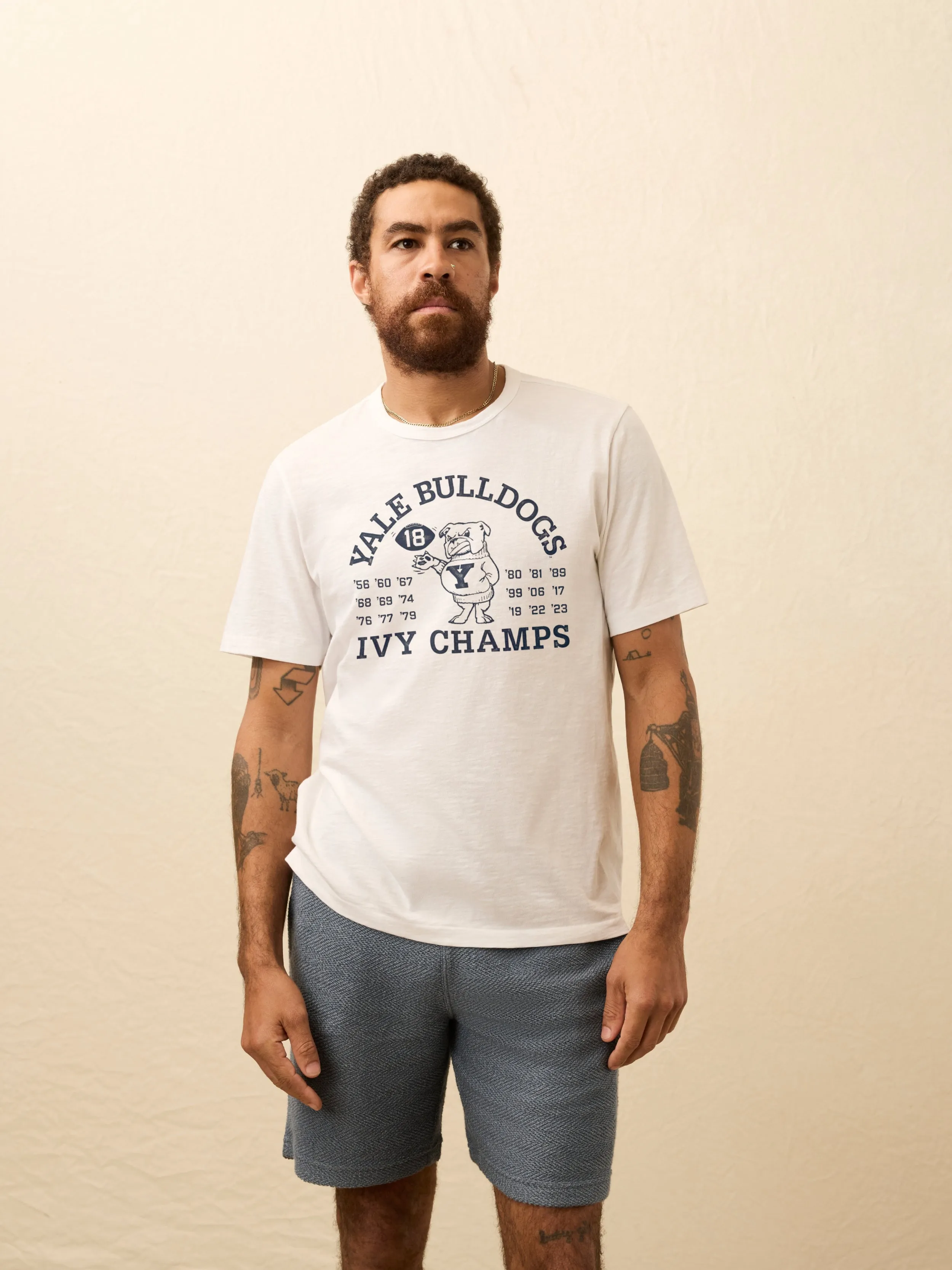 Yale Sunwashed Tee - White sold by Faherty product image thumbnail 2