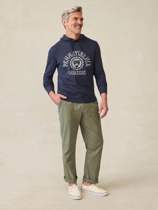 University of Pennsylvania Sunwashed Slub Hoodie - Blue Nights made by Faherty