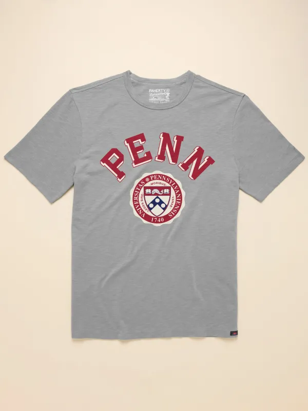 University of Pennsylvania Sunwashed Tee - Granite Heather sold by Faherty
