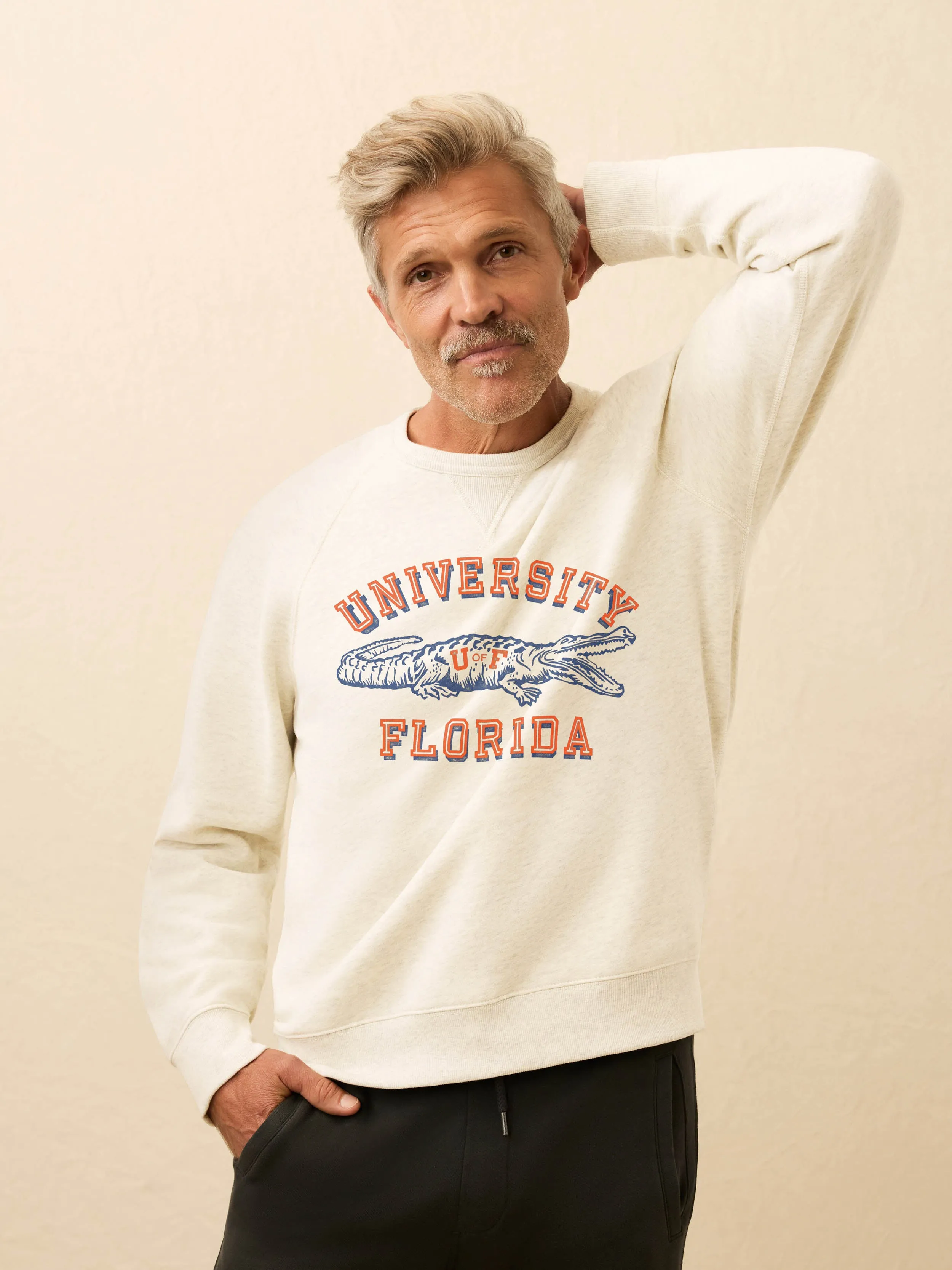 University of Florida High Standard Fleece Crewneck - Cabo Blanco sold by Faherty
