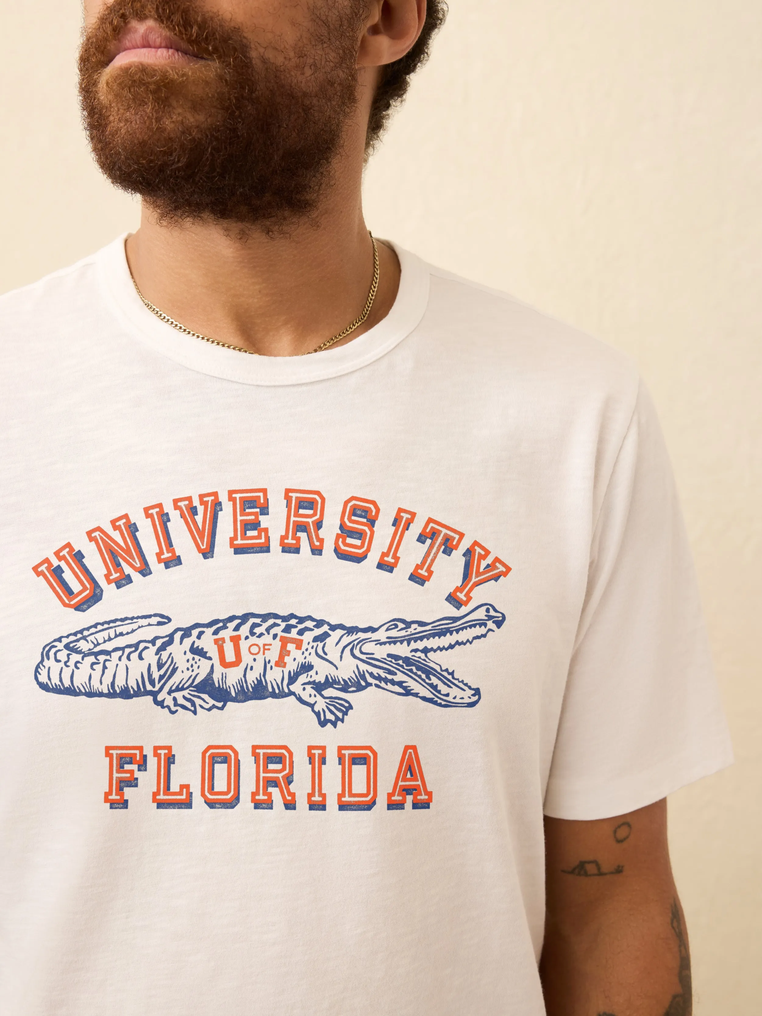 University of Florida Sunwashed Tee - White sold by Faherty