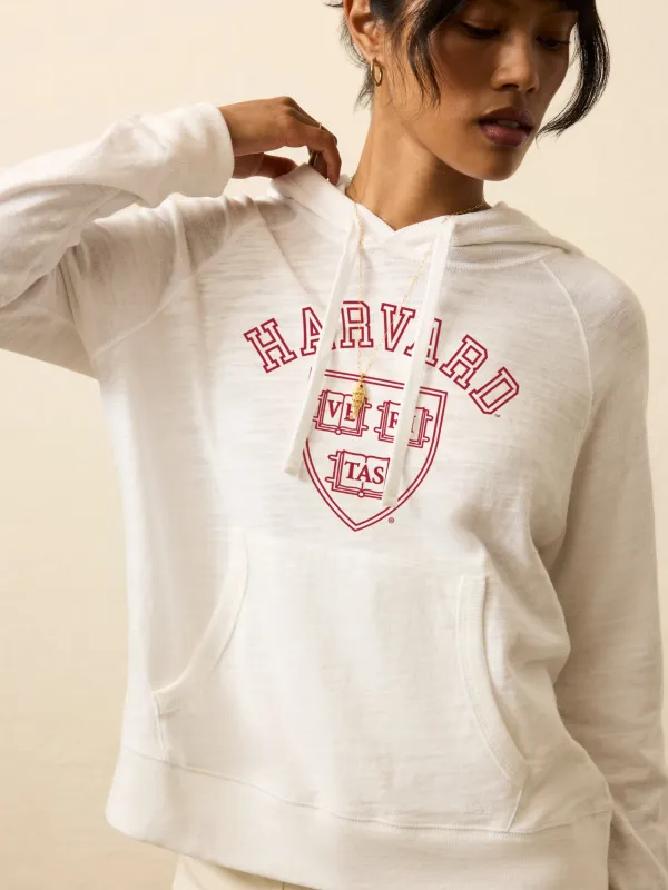 Harvard Sunwashed Slub Hoodie - White sold by Faherty