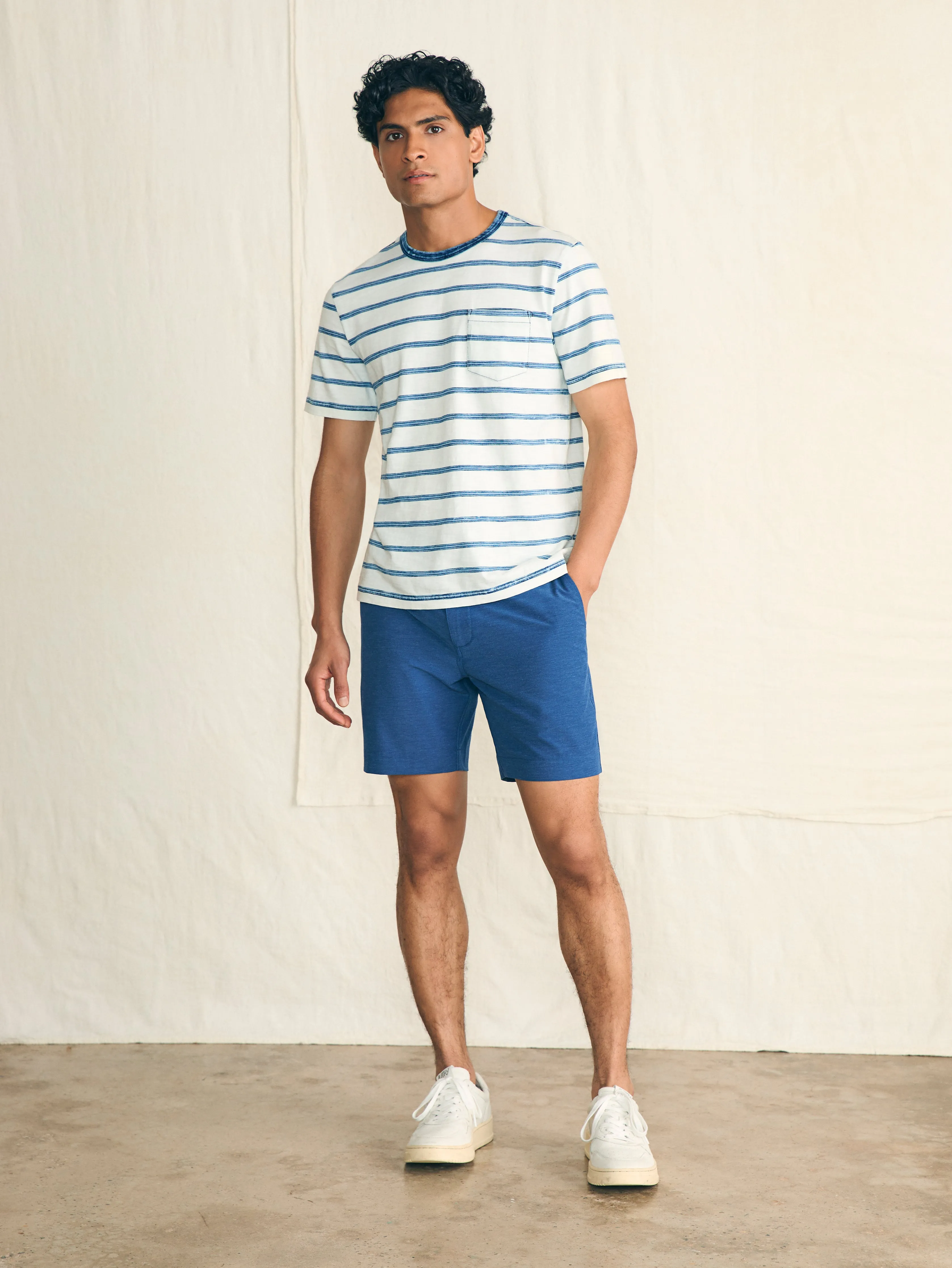 Short-Sleeve Indigo Pocket Tee - Indigo Tide Stripe sold by Faherty product image thumbnail 4