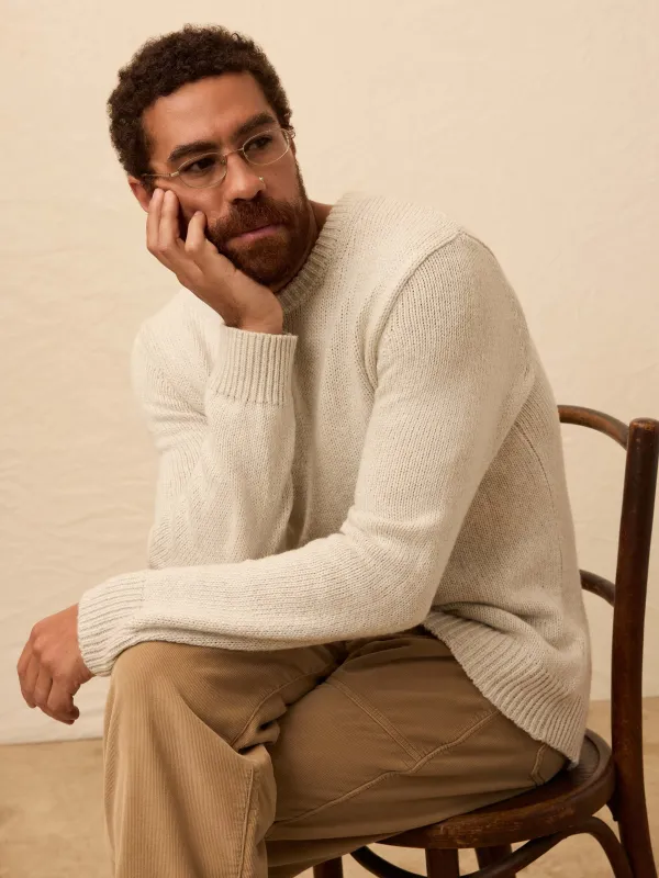 Heirloom Cotton Crewneck Sweater - Heather Grey sold by Faherty