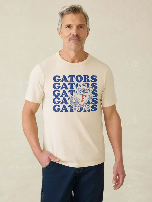 University of Florida Sunwashed Tee - Island Dune Heather sold by Faherty