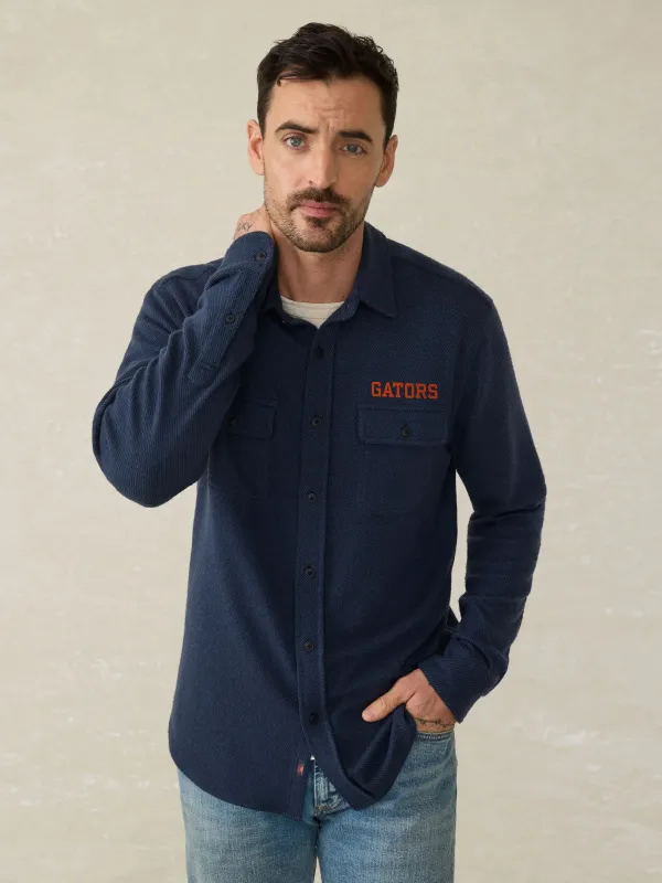 University of Florida Legend Sweater Shirt - Brighton Navy Twill sold by Faherty