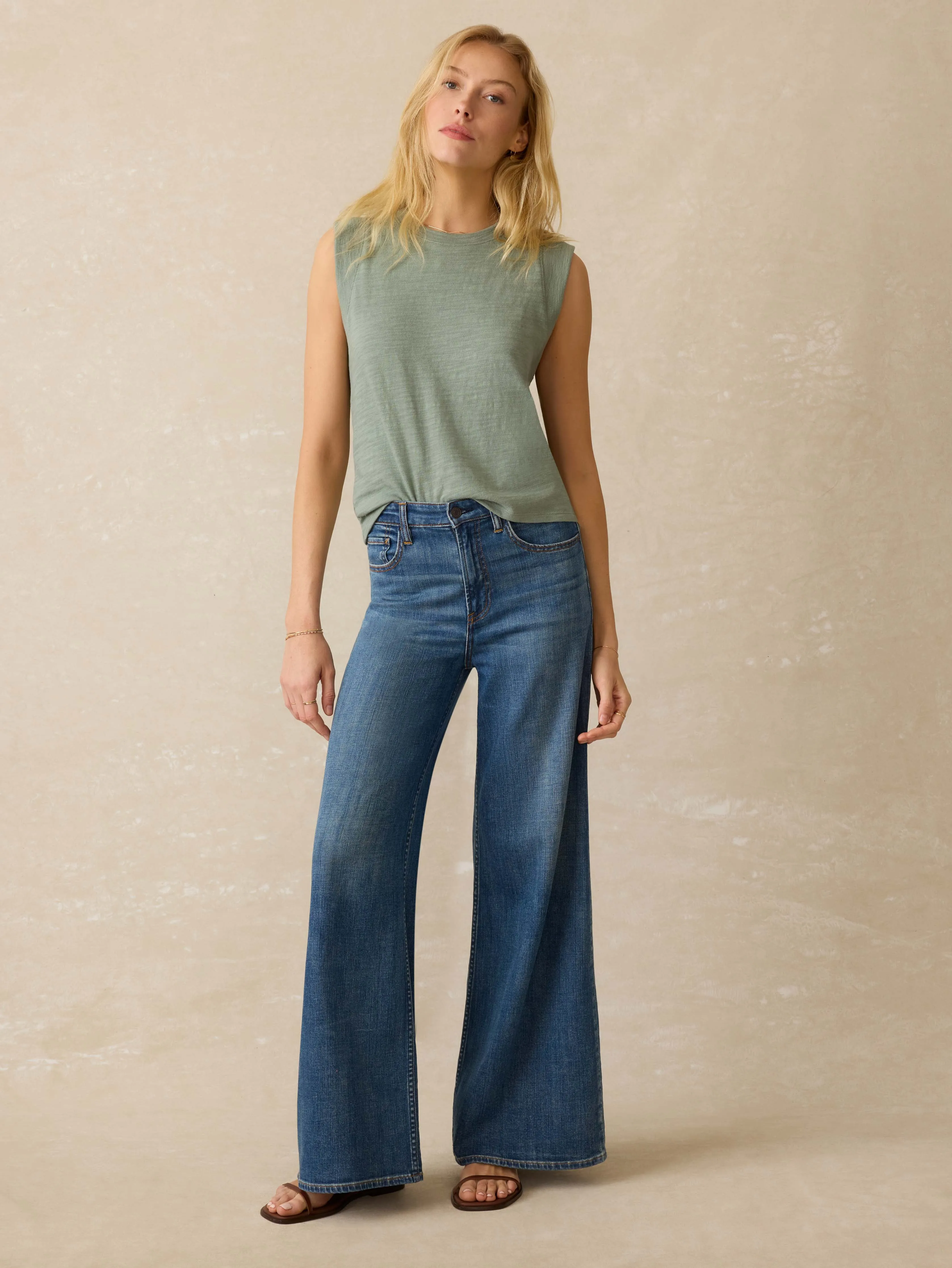 Sunwashed Slub Muscle Tank - Sage Creek sold by Faherty product image thumbnail 5