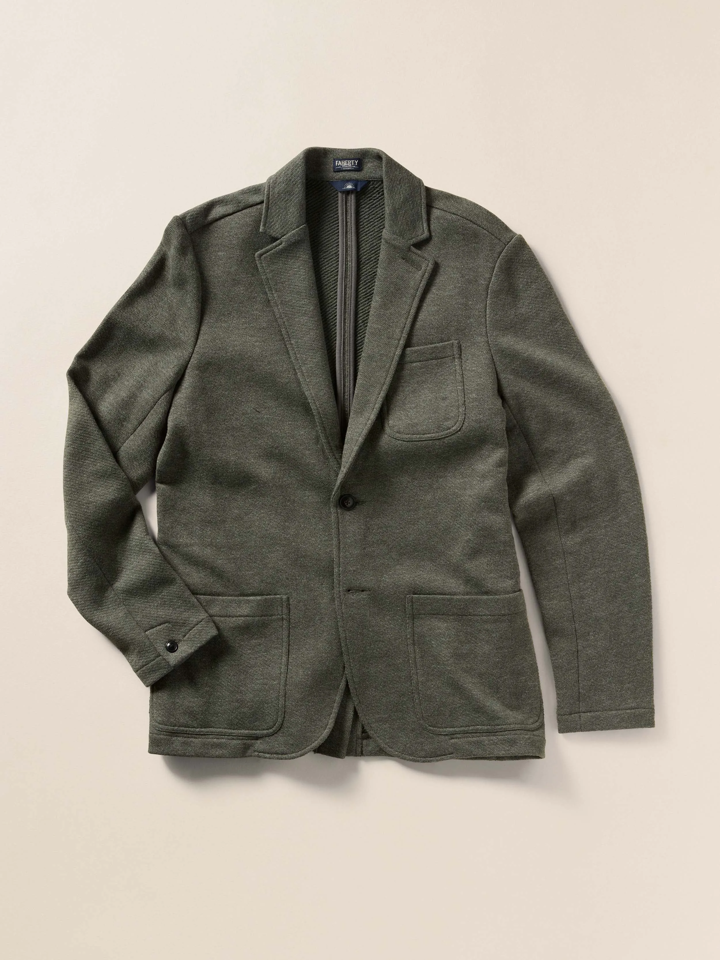 Inlet Knit Blazer - Olive Leaf Melange sold by Faherty