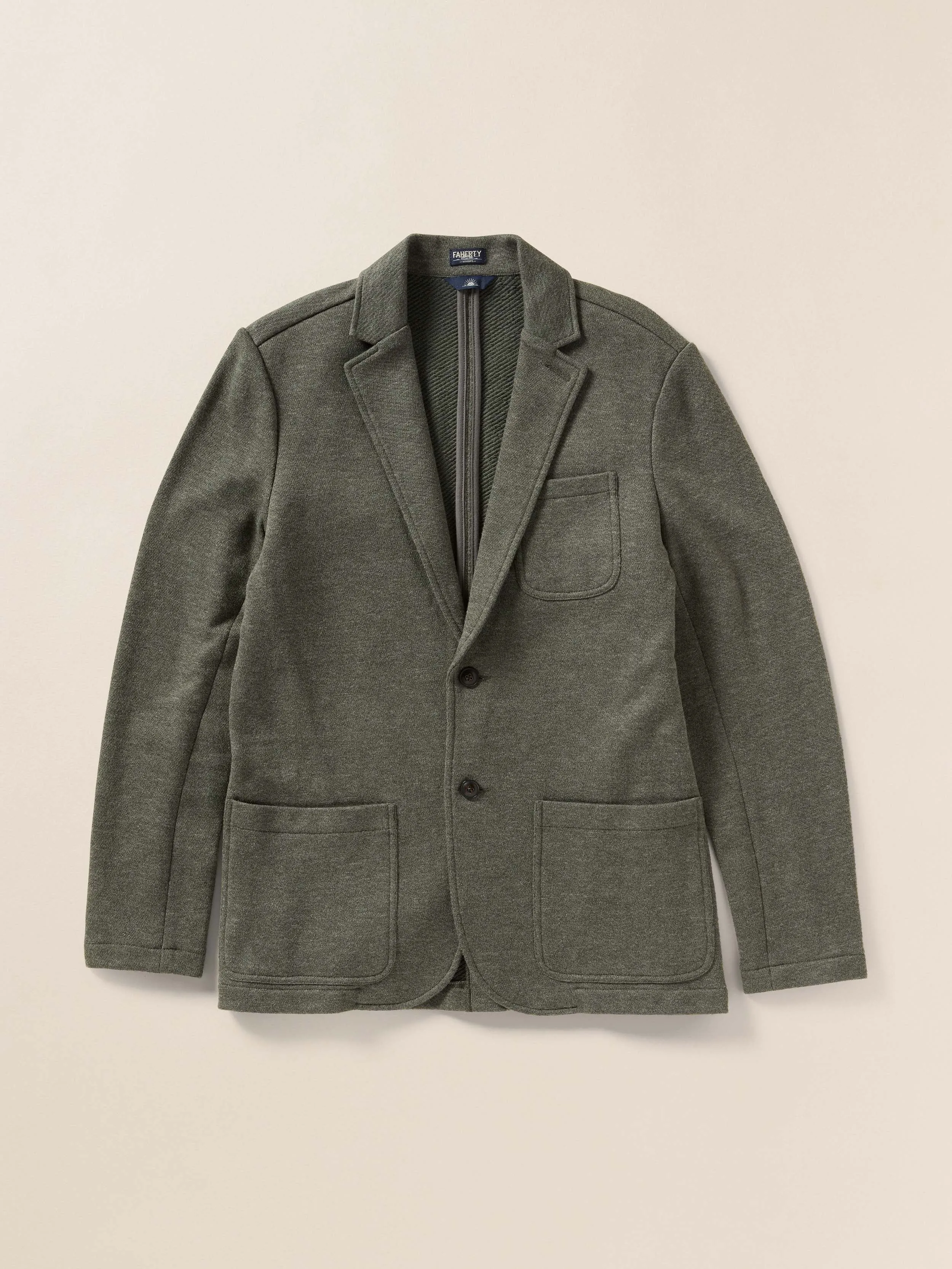 Inlet Knit Blazer - Olive Leaf Melange sold by Faherty product image thumbnail 3
