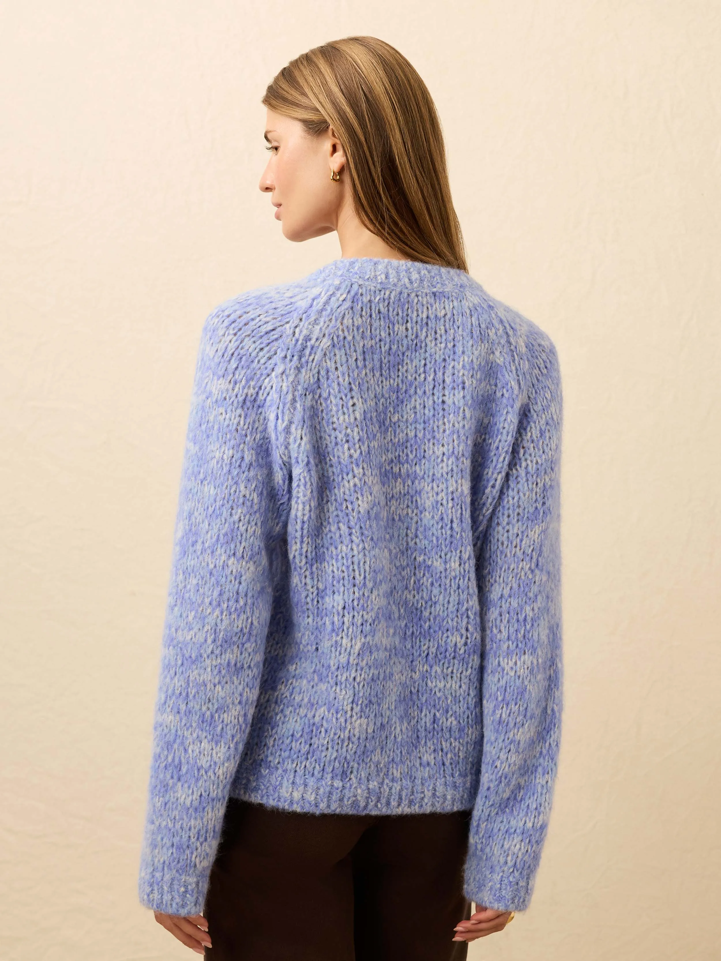 Après Alpaca V-Neck Pullover - Saltwater Blue sold by Faherty product image thumbnail 4