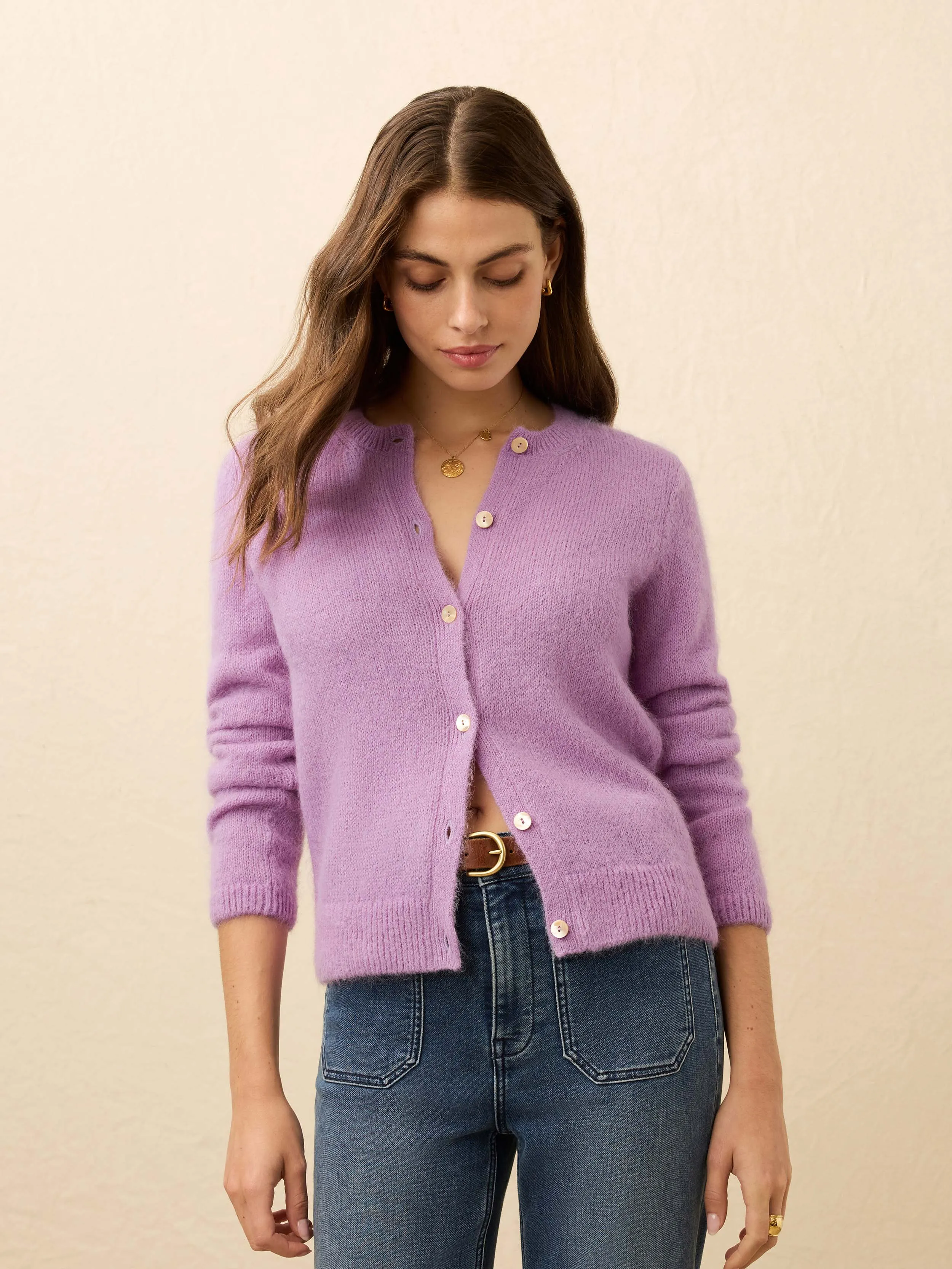 Après Alpaca Long-Sleeve Cardigan - Lilac sold by Faherty product image thumbnail 3
