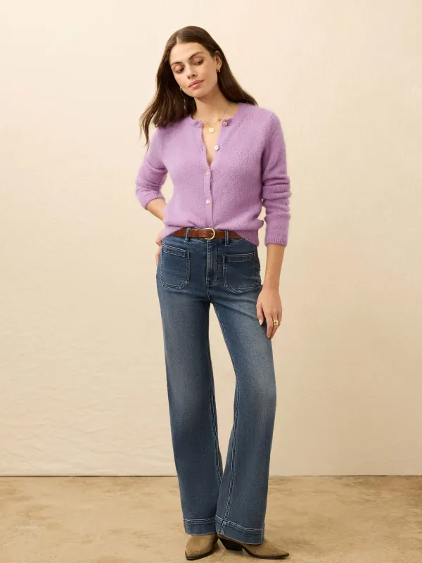 Après Alpaca Long-Sleeve Cardigan - Lilac sold by Faherty