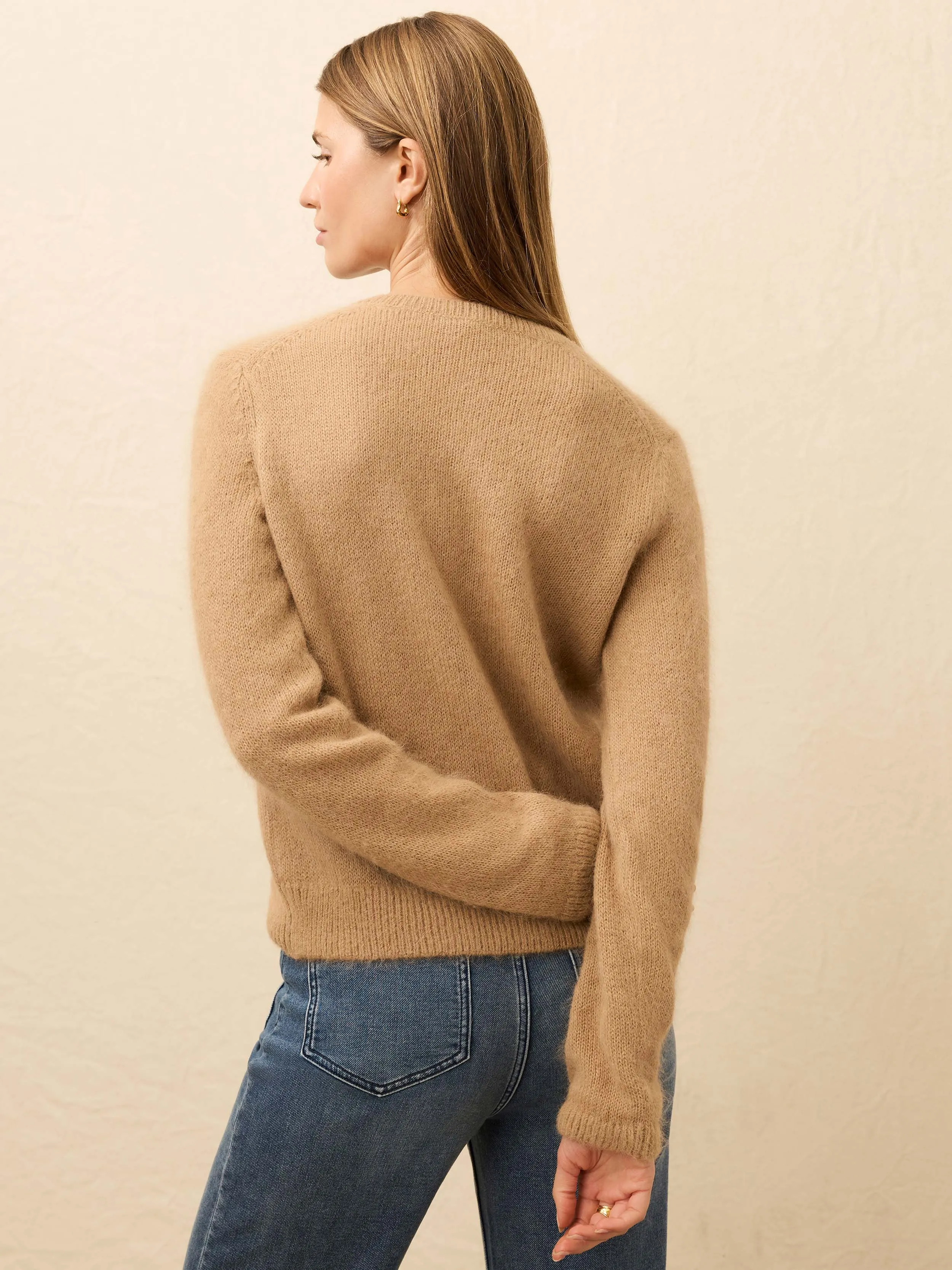 Après Alpaca Long Sleeve Cardigan - Oatmeal sold by Faherty product image thumbnail 4