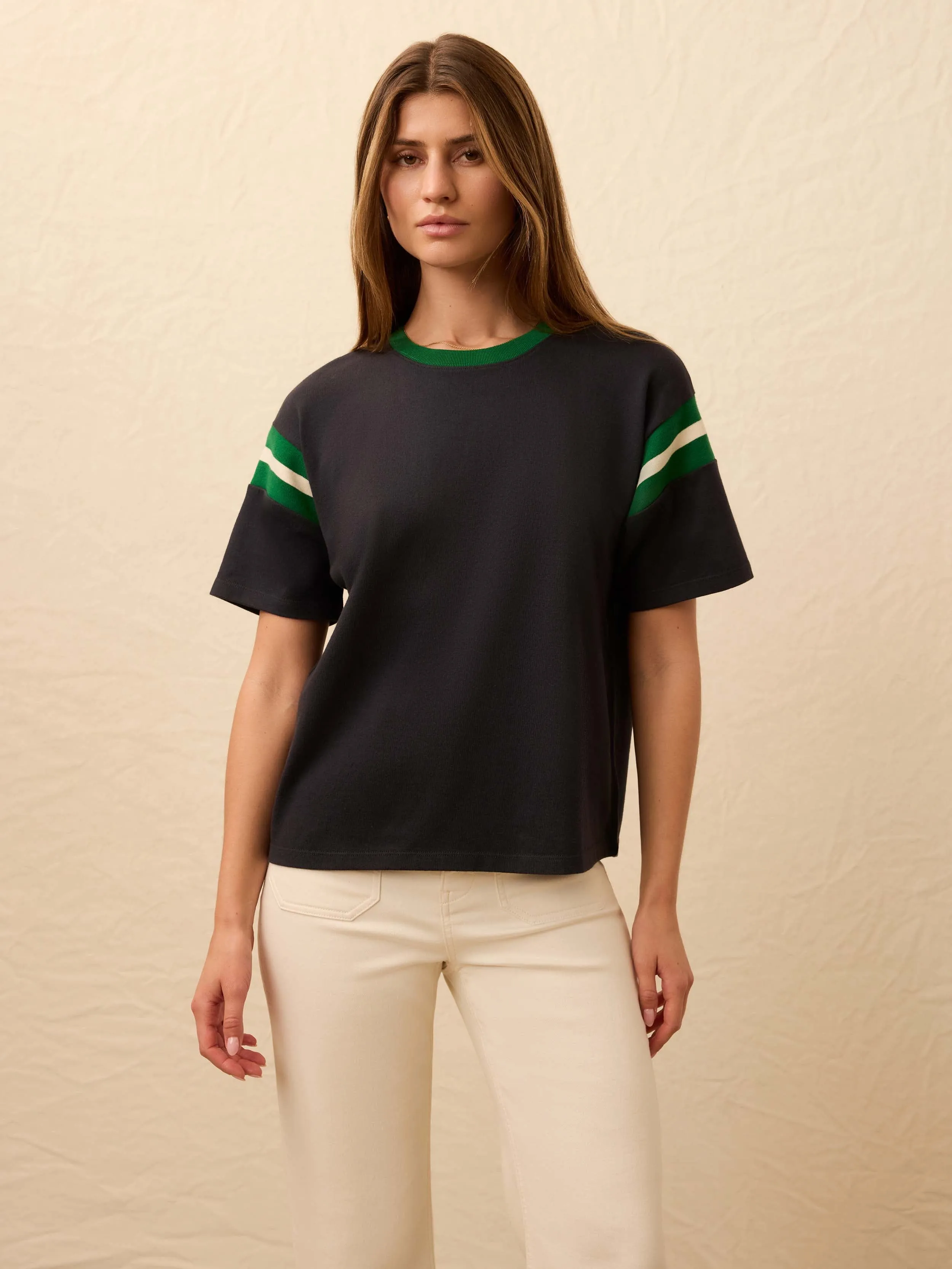 Sport Jersey Throwback Tee - Navy Varsity sold by Faherty product image thumbnail 5