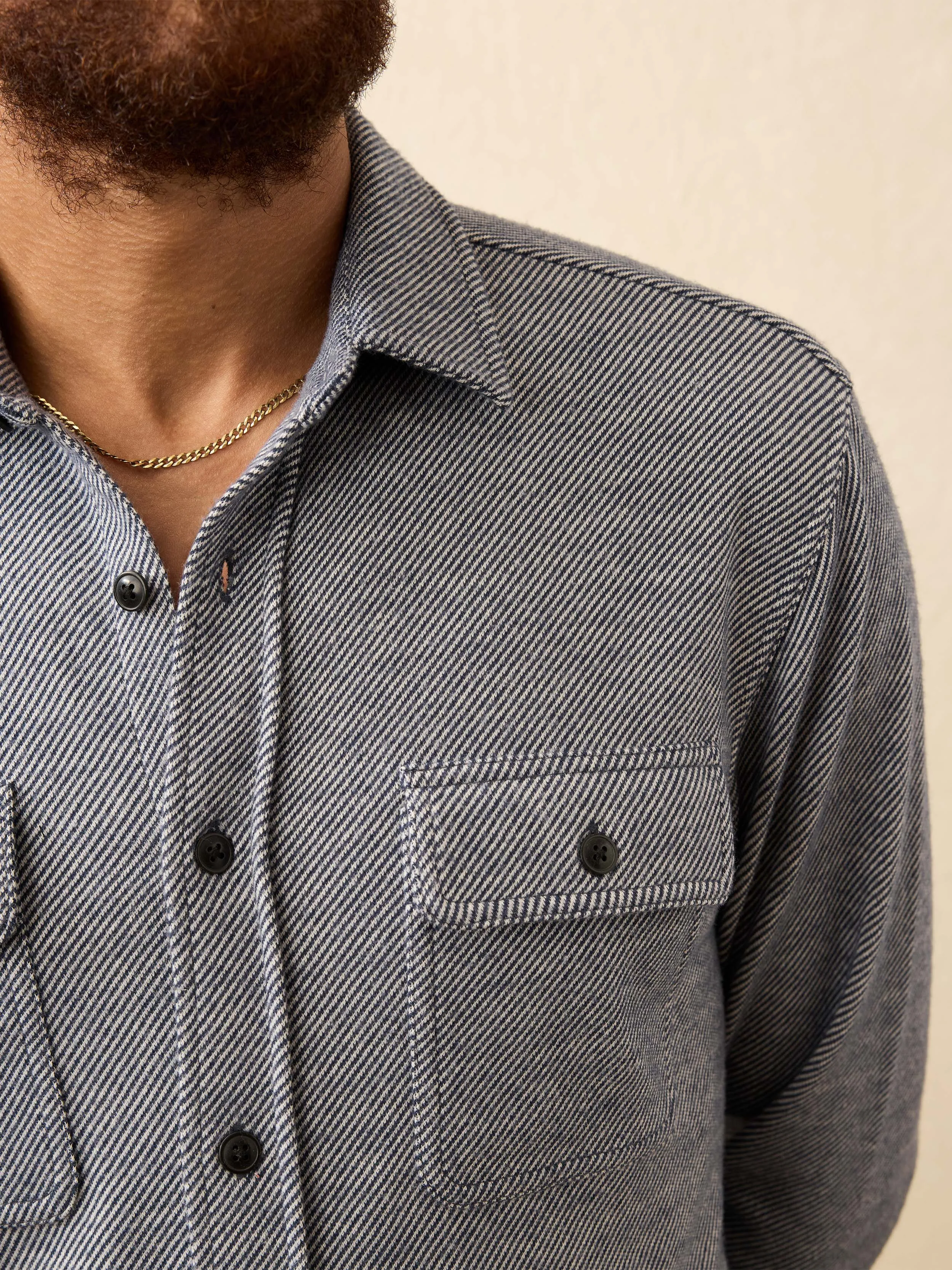Legend™ Sweater Shirt - Navy Ink Twill sold by Faherty product image thumbnail 3