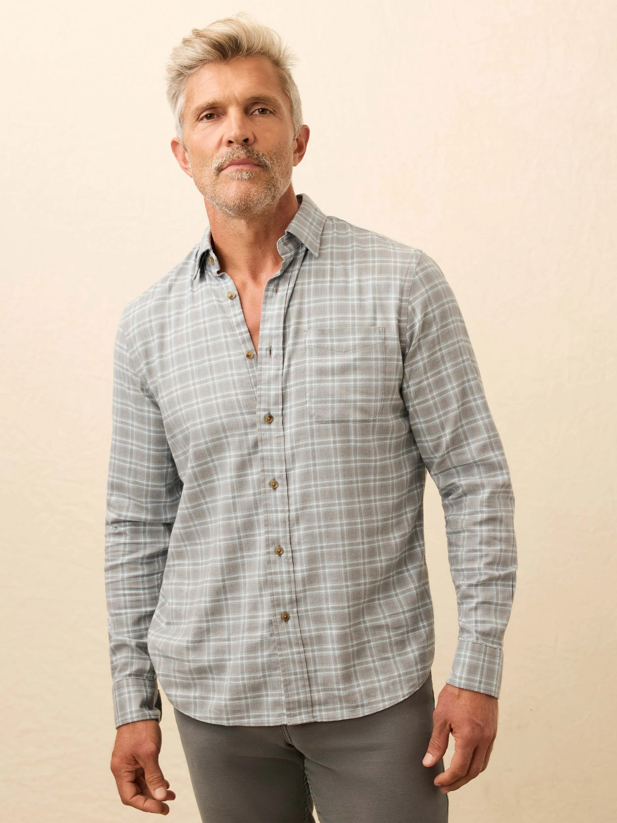 Movement™ Brushed Shirt - Ice Island Plaid sold by Faherty