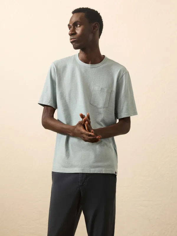 Sunwashed Regenerative Pocket Tee - Hull Teal sold by Faherty