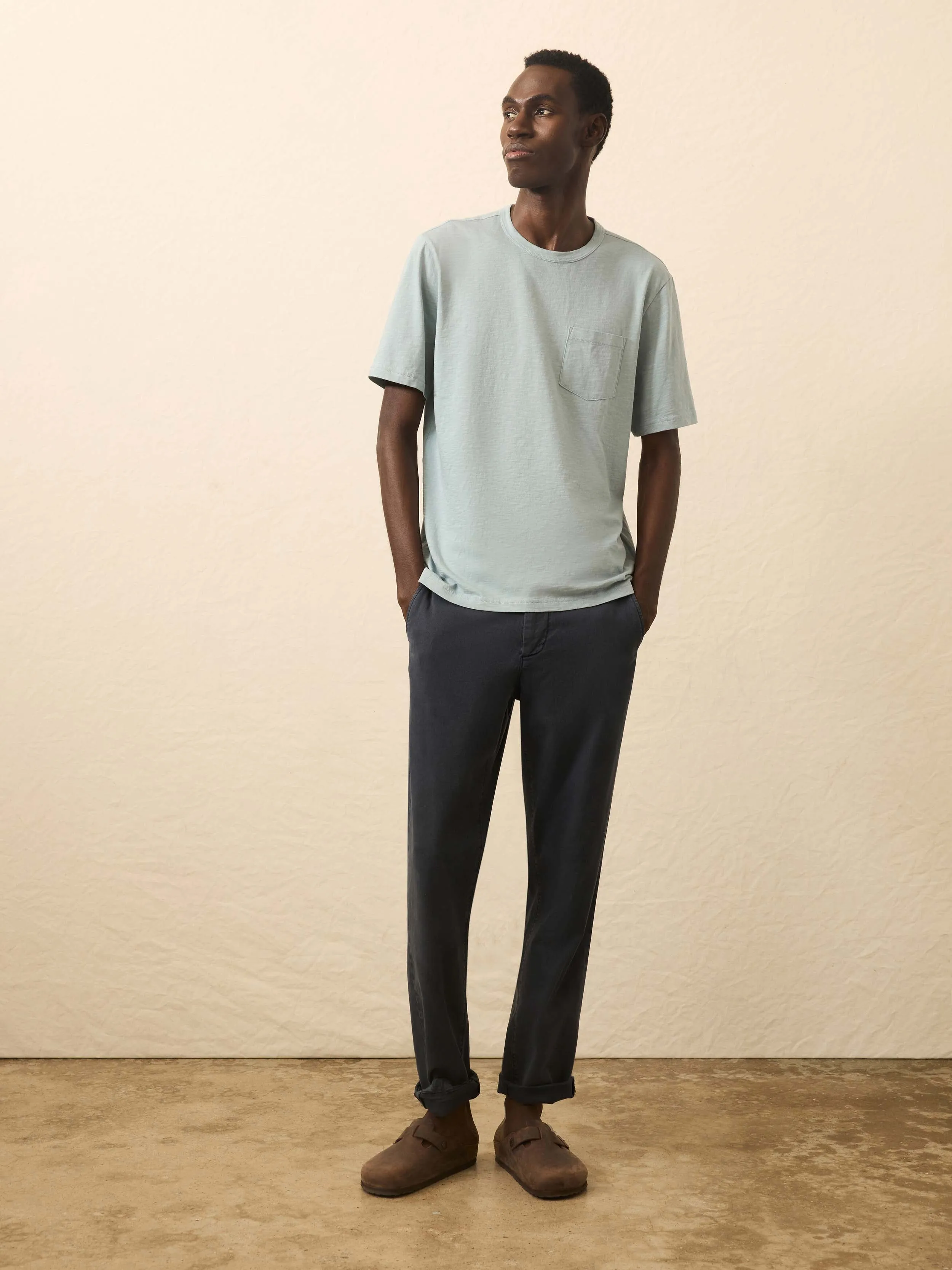 Sunwashed Regenerative Pocket Tee - Hull Teal sold by Faherty product image thumbnail 3