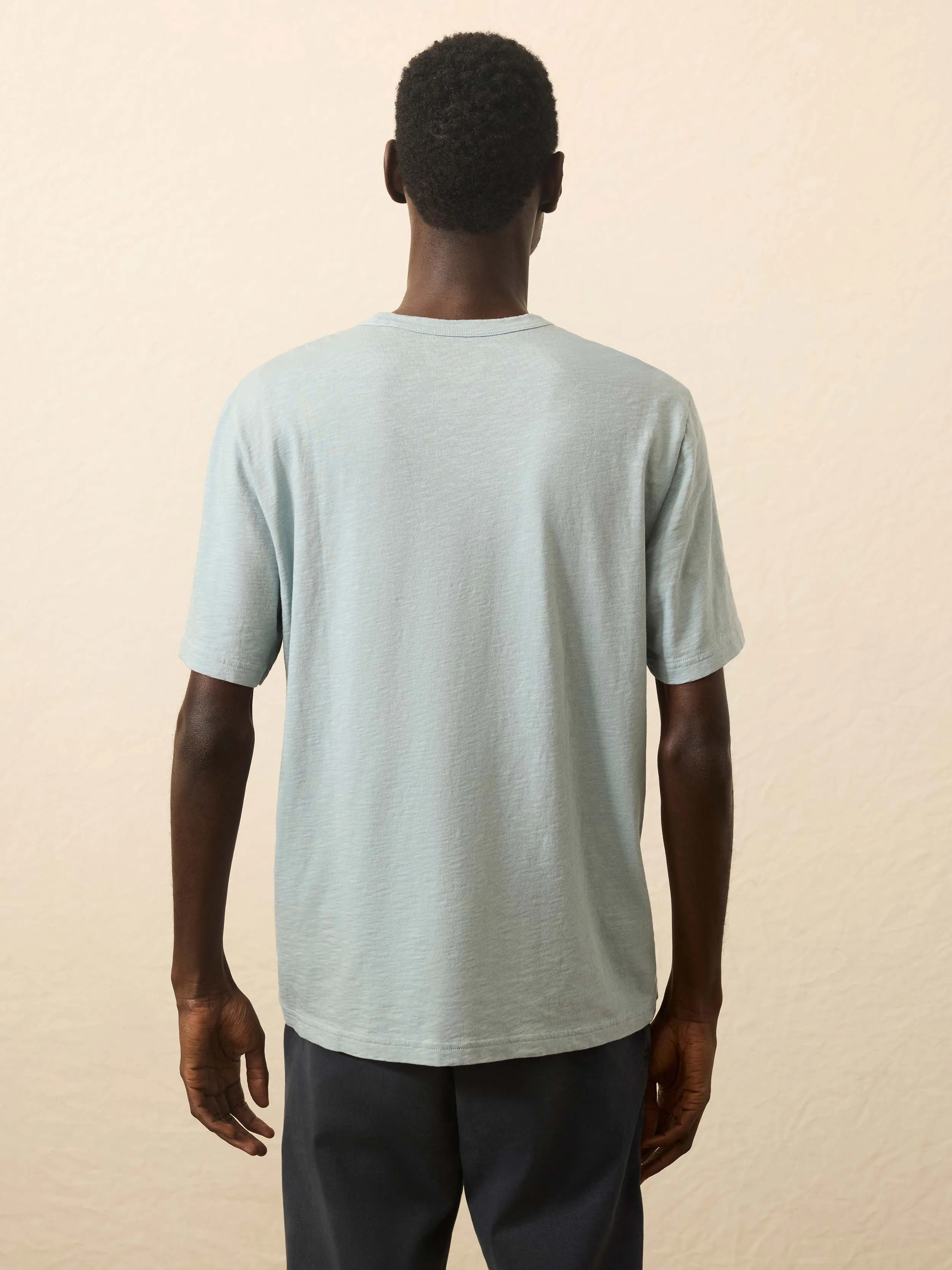 Sunwashed Regenerative Pocket Tee - Hull Teal sold by Faherty product image thumbnail 2