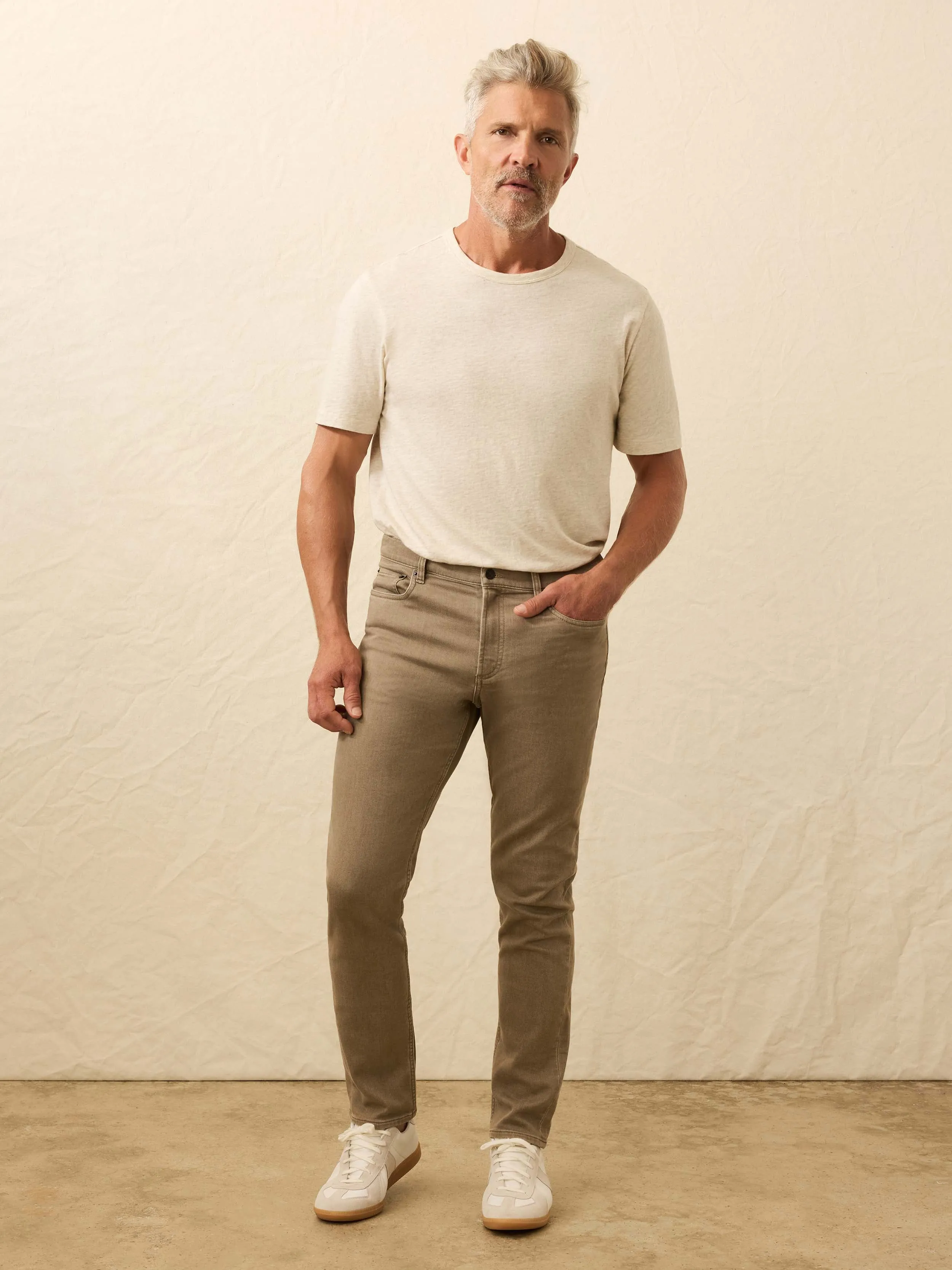 Stretch Terry 5-Pocket - Dark Rye sold by Faherty