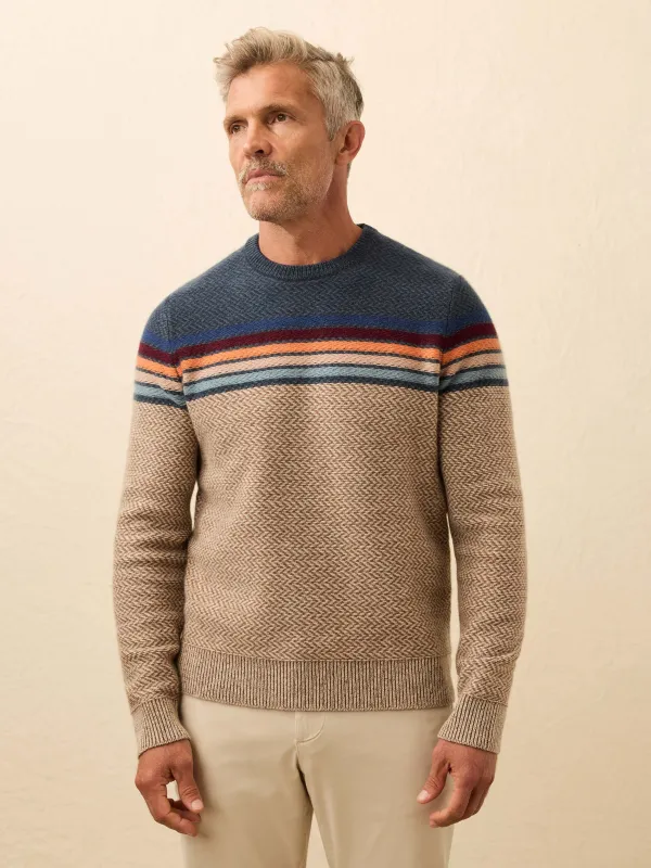 Donegal Crew Sweater - Twilight Sky Ombre sold by Faherty