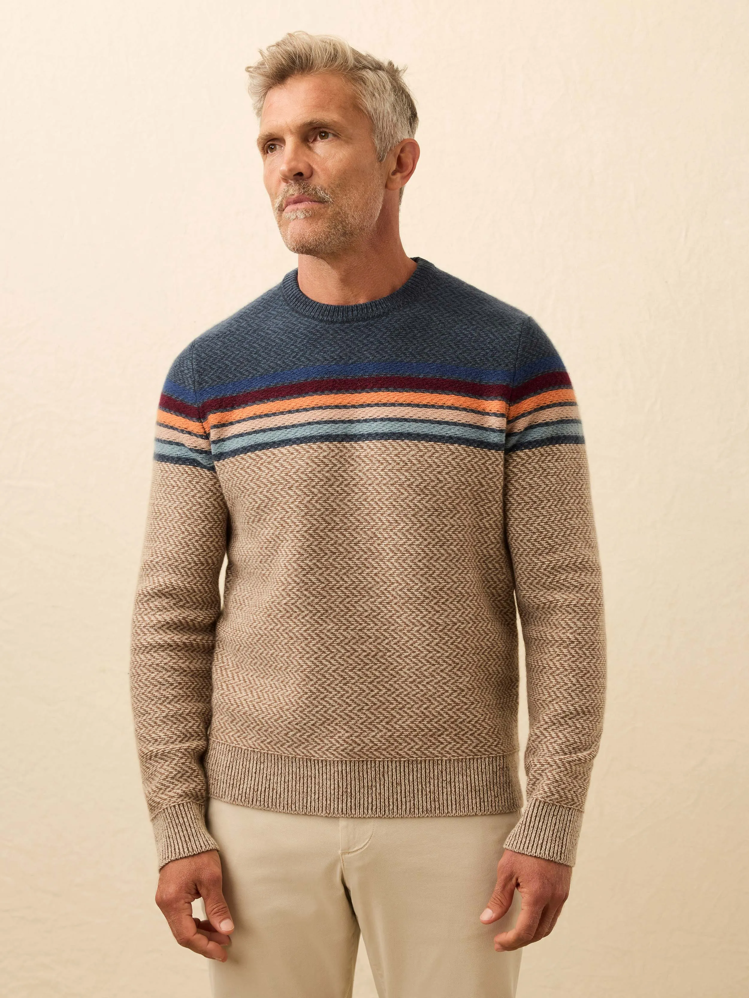 Donegal Crew Sweater - Twilight Sky Ombre sold by Faherty