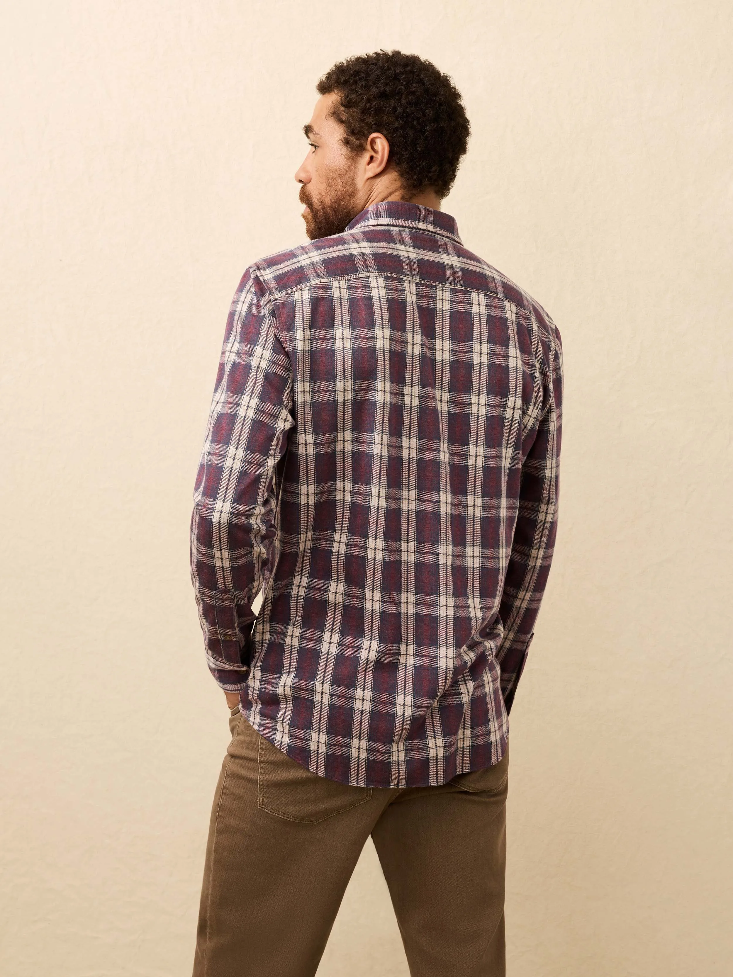 Coastline Knit Shirt - Burgundy Oak Plaid sold by Faherty product image thumbnail 2